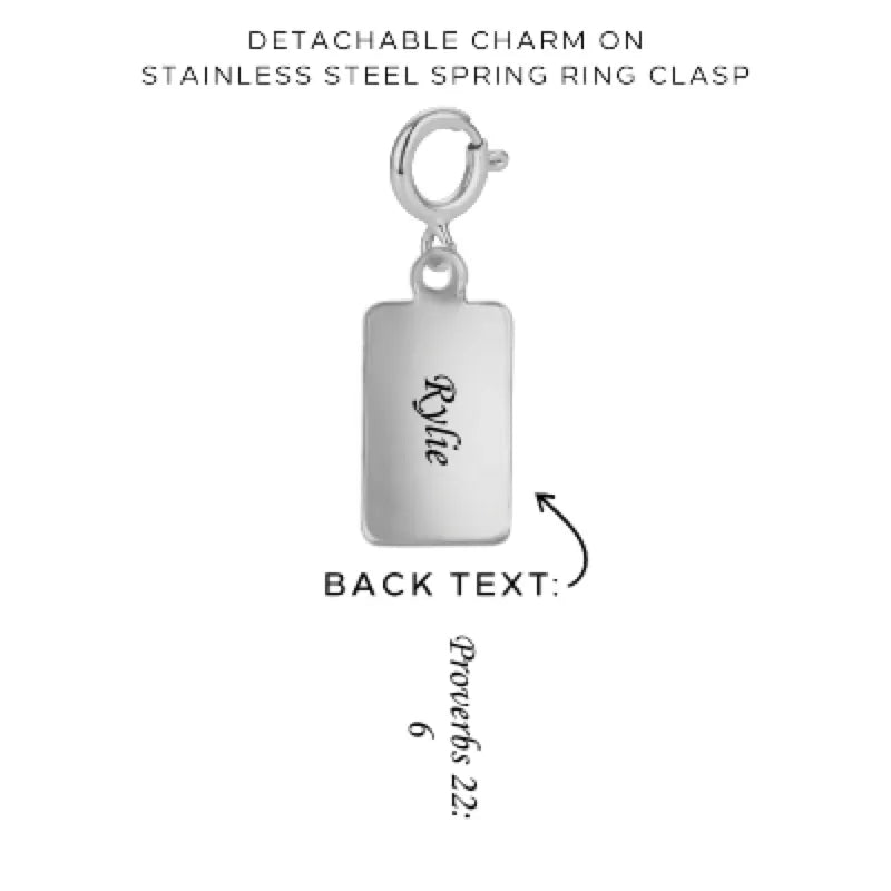 Personalized Engraved Charms with Detachable Clasp - Custom Name Jewelry Gift for Women - Perfect for Birthdays, Anniversaries & Special Occasions