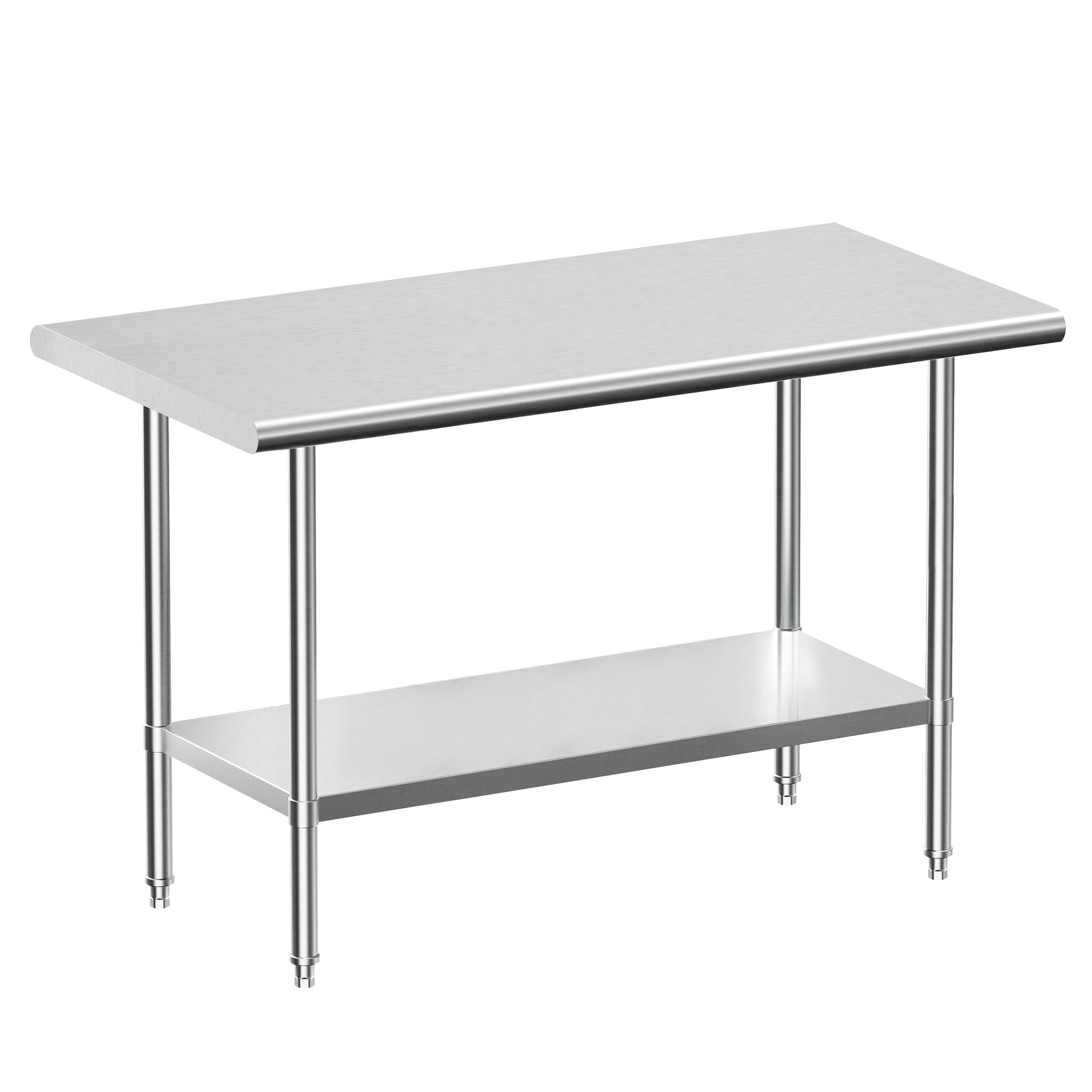 Stainless Steel Commercial Work Table 24x48 Inches - Heavy Duty Prep Table with Undershelf for Restaurant, Kitchen, Hotel & Outdoor Use - 34