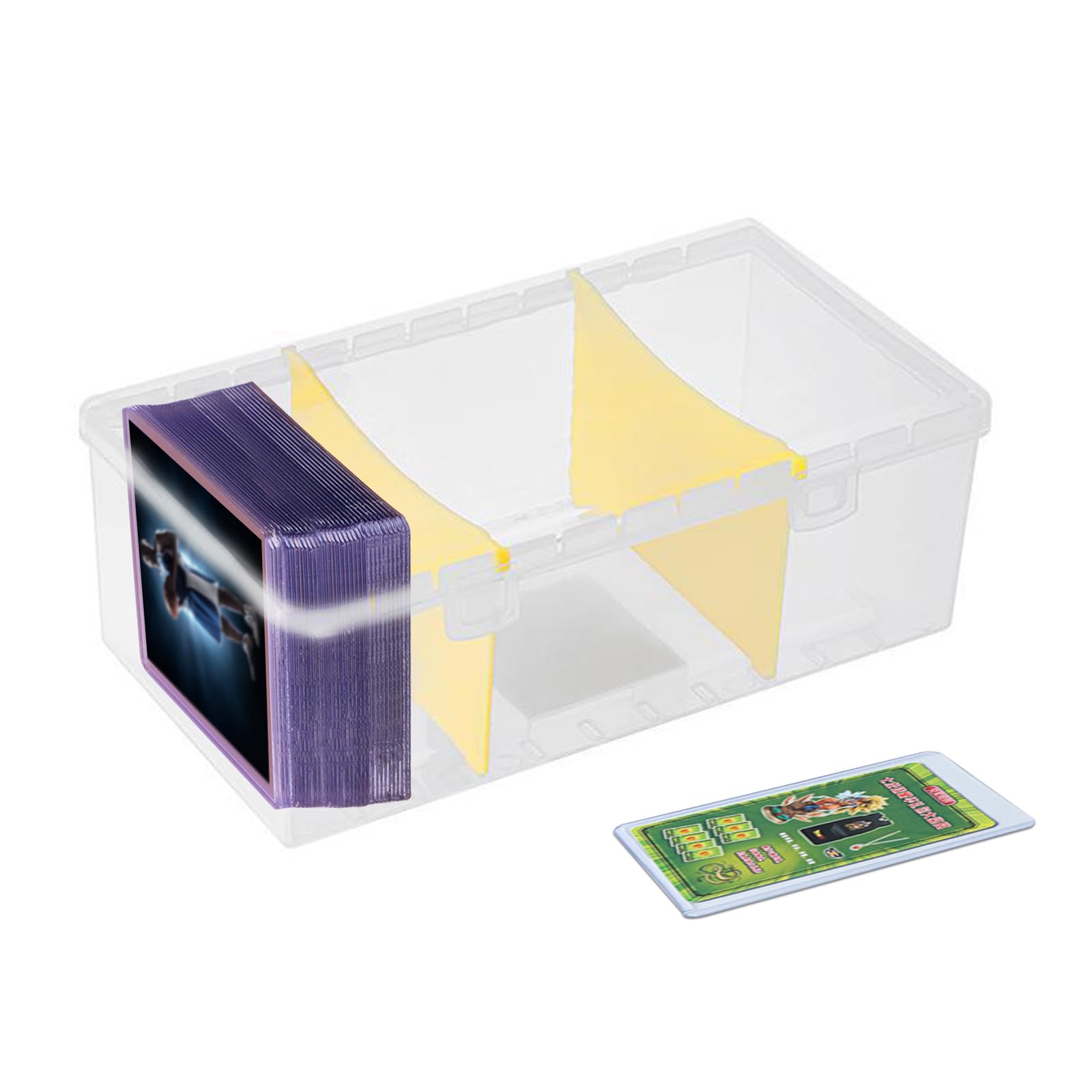 400-Count Trading Card Storage Box with Removable Dividers - Durable Plastic Card Holder Organizer for Baseball, Sports & Playing Cards - Fits Standard Cards & Toploaders - Perfect for Collectors, Gamers & Card Shops