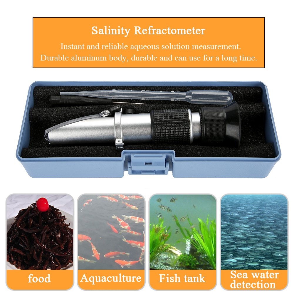 Digital Refractometer for Aquarium & Seawater 0-10% Salinity with ATC - Perfect for Marine Fishkeeping & Pool Testing