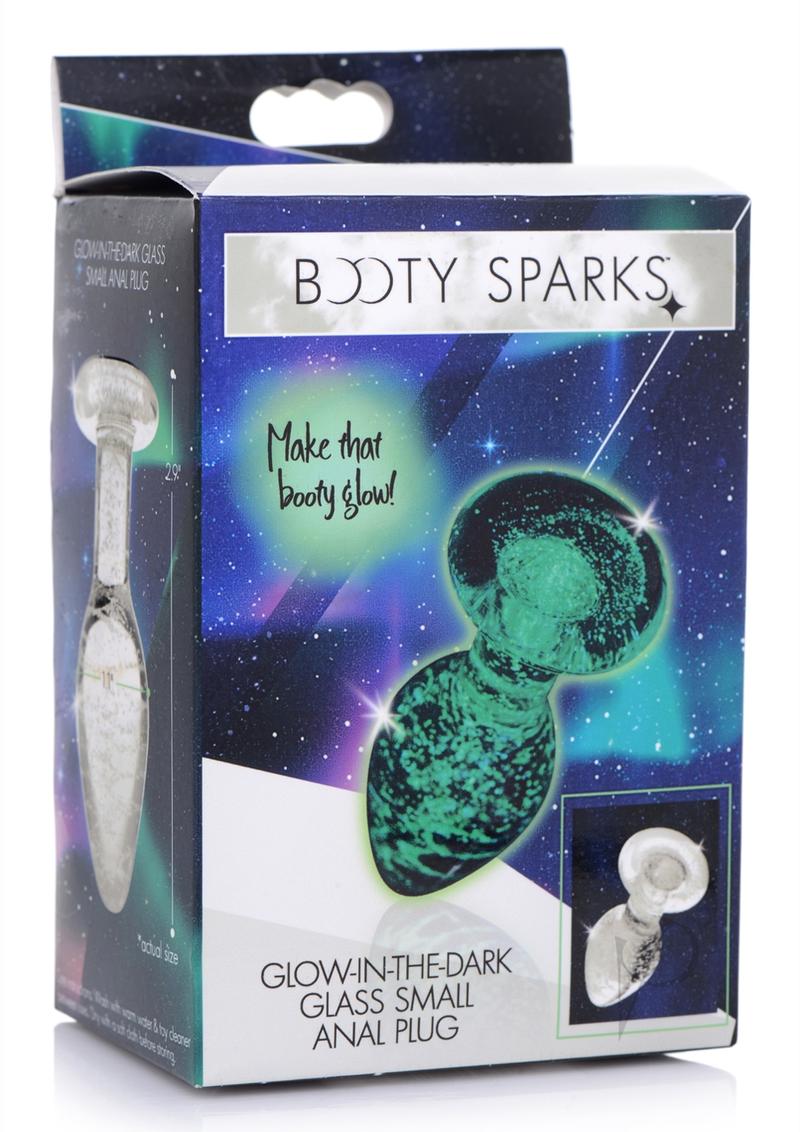 Glow in The Dark Glass Anal Plug - Small, Clear for Enhanced Sensation | Perfect for Nighttime Play & Sensual Exploration