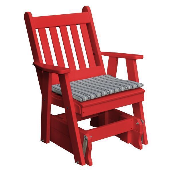 A & L Furniture Poly Traditional English Gliding Chair - Comfortable Rocking Recliner for Living Room, Nursery & Relaxation - Perfect for Reading, Nursing & Lounging