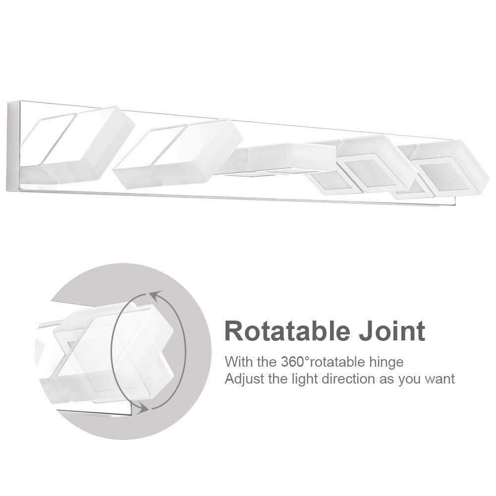 Ralbay 24W LED Bathroom Vanity Light Fixture - Modern Acrylic Vanity Lighting for Bathroom Mirror - Perfect for Home, Hotel, Spa & Salon Vanity Makeup Area