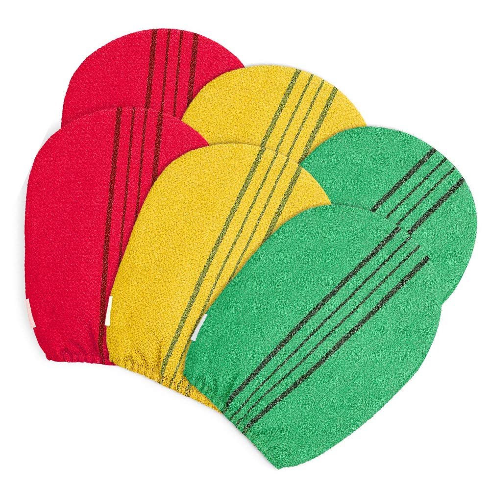 6-Piece Exfoliating Bath Towel Set - Dead Skin Scrub Cloth & Body Brush for Smooth Skin - Perfect for Shower, Spa & Exfoliation Routine
