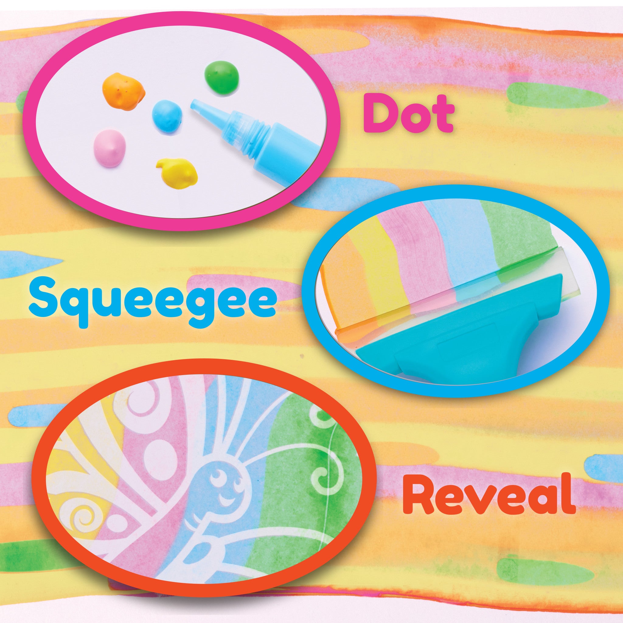Magic Reveal Art Butterfly Squeegee - DIY Window & Glass Painting Kit for Kids & Adults - Fun Creative Activity for Parties, Classrooms & Home Decor