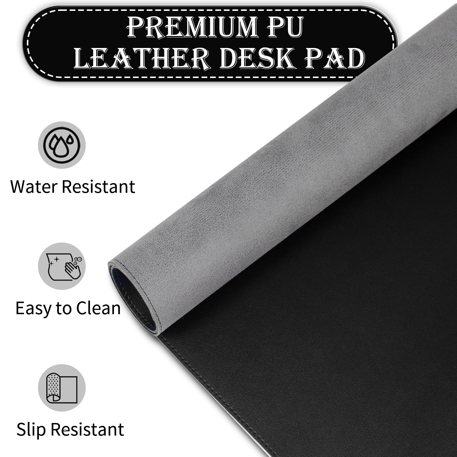 Premium Non-Slip PU Leather Desk Mat - 24