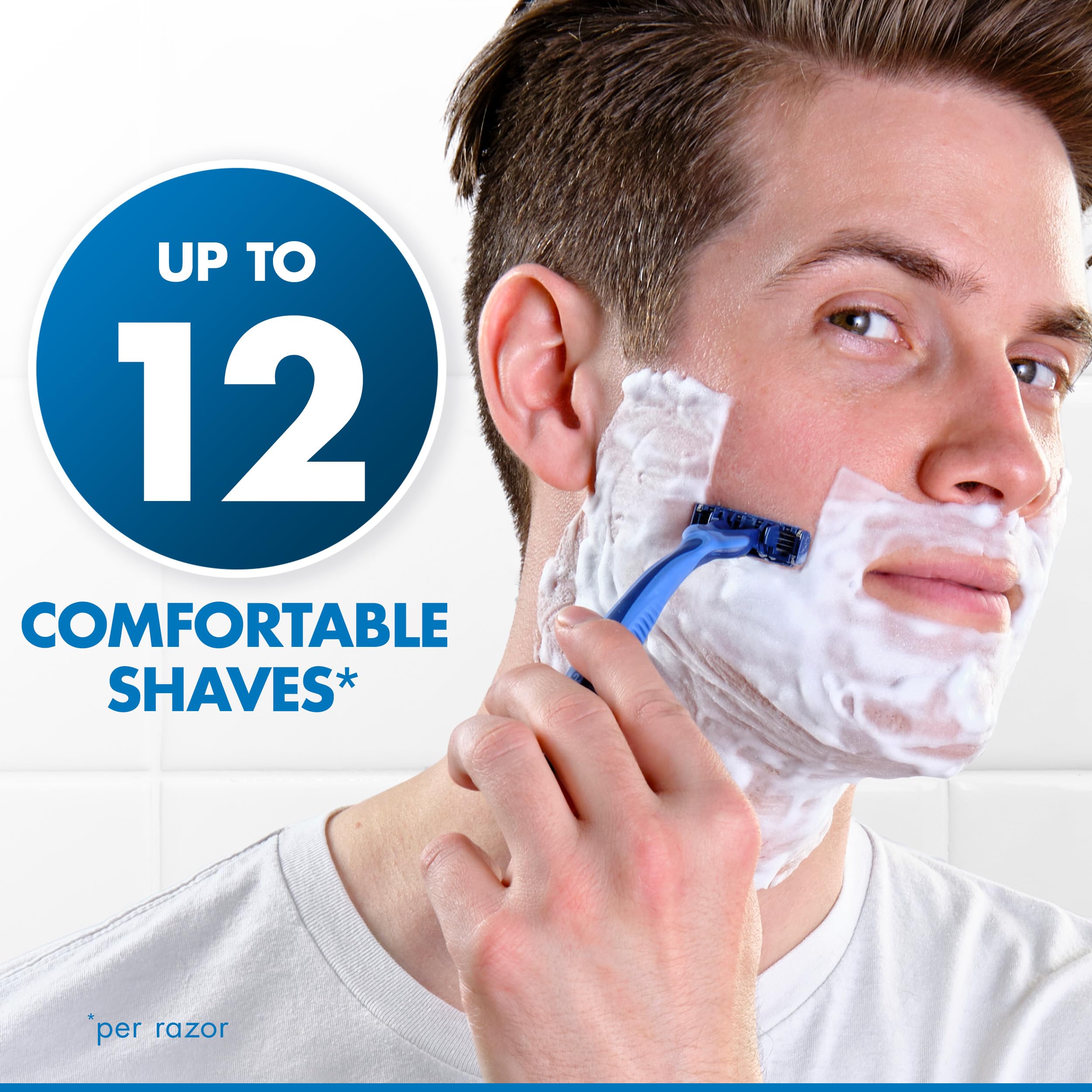 Gillette Sensor3 Comfort Men's Disposable Razors - 12 Pack for Smooth Shaving | Perfect for Travel, Gym & Daily Grooming Routine