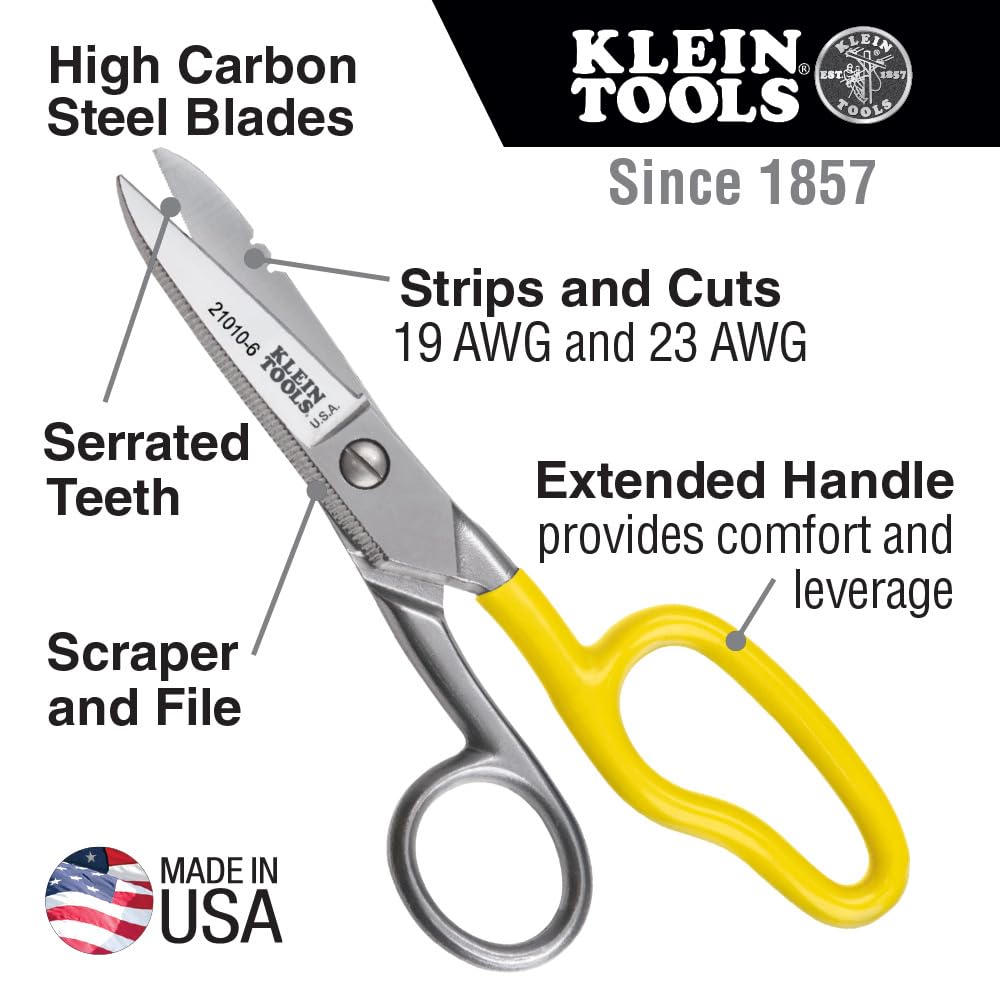 Klein Tools 46039 Professional Cable Splicer's Kit - Includes Electrician's Knife & Free-Fall Snips for Electrical Wiring & Telecom Work | Perfect for Electricians, Linemen & Telecom Technicians