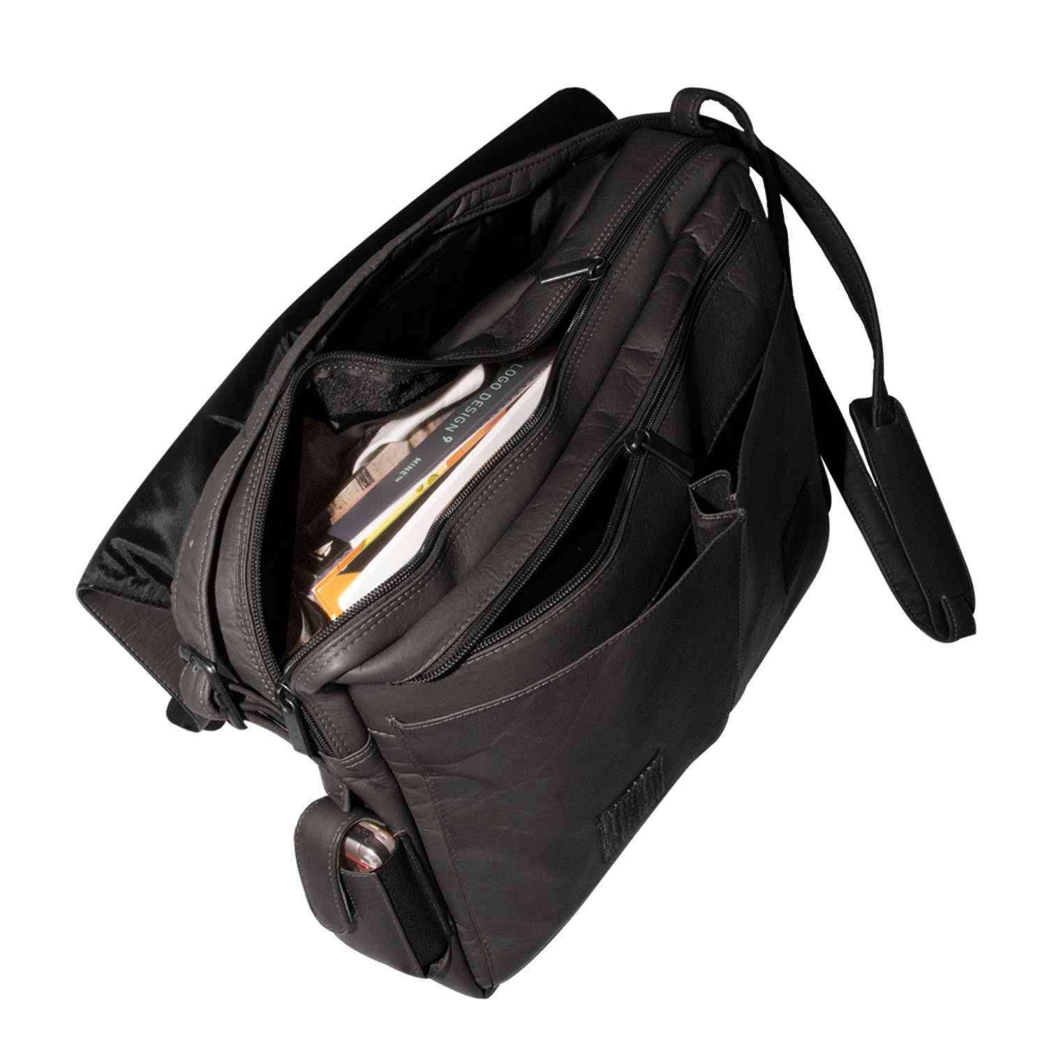 NBA Utah Jazz Black Leather Laptop Messenger Bag for Men & Women - Stylish Work Bag for Office, Business, Travel & School