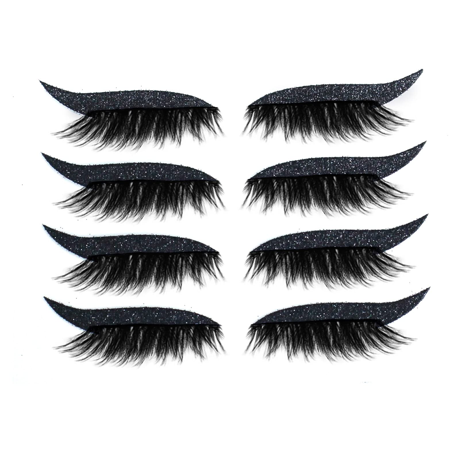 4 Pairs Universal Eyeliner & Eyelash Patches - Waterproof, Reusable Eye Makeup Stickers for Perfect Winged Liner & Lash Application - Ideal for Daily Makeup, Parties, and Professional Salon Use
