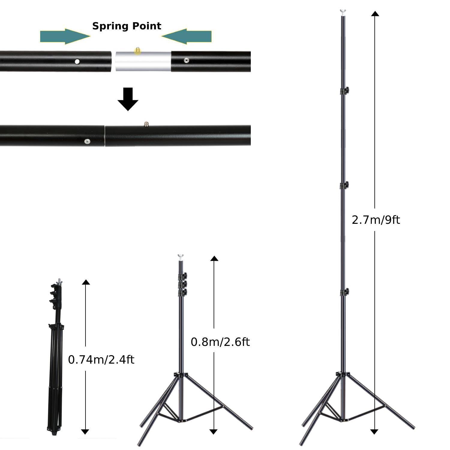 10x9ft Adjustable Photo Backdrop Stand - Aluminum Alloy Photography Background Support System for Studio, Party, Wedding & Advertising Display - Perfect for Professional Photography, Event Decorations and Commercial Displays