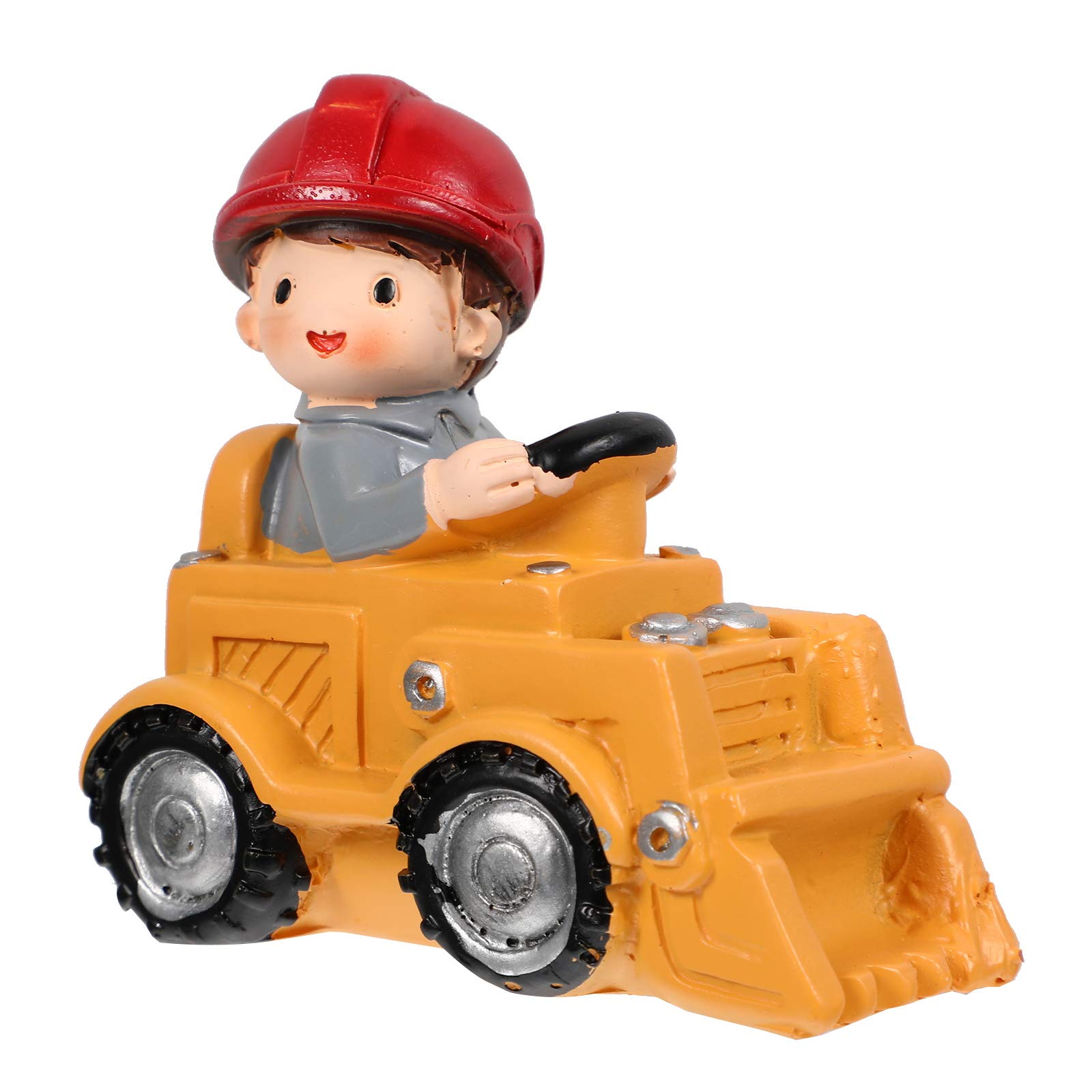 PartyKindom Adorable Excavator Boy Cake Topper - Resin Birthday Cake Decoration for Kids Construction Theme Parties | Perfect for Birthday Cakes, Cupcakes & Dessert Tables