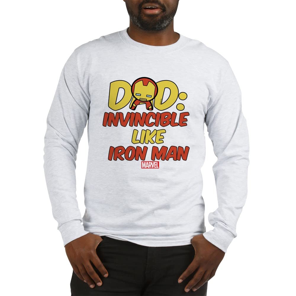 Invincible Iron Man Dad Long Sleeve T-Shirt - Marvel Superhero Graphic Tee for Father's Day Gifts & Casual Wear
