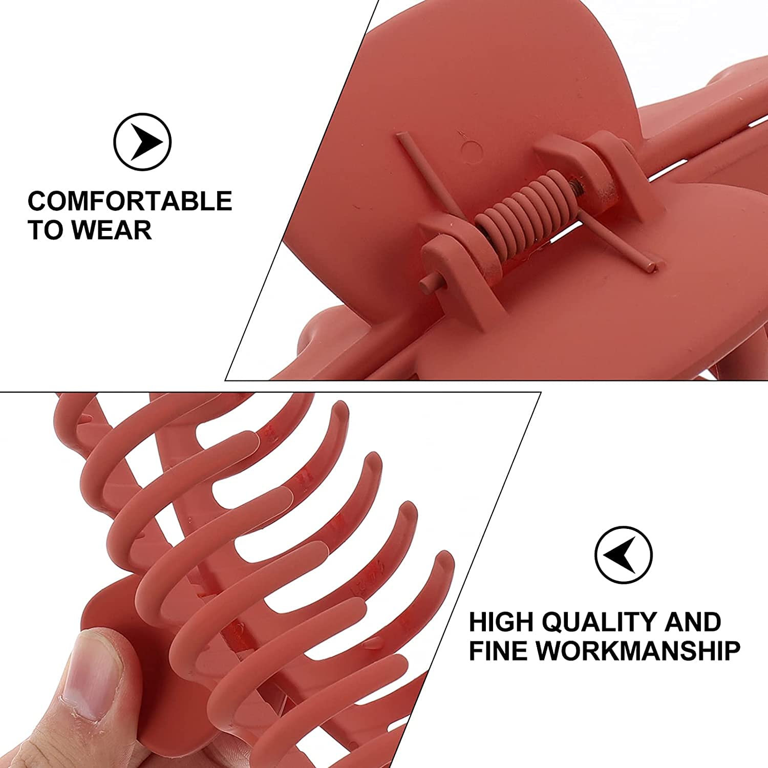 WindSun 6Pcs Large Hair Claw Clips - Non-Slip Strong Hold Matte Hair Clips for Women, Big Long Hair Claw Clips for Thick Hair | Perfect for Updos, Ponytails & Everyday Hairstyles
