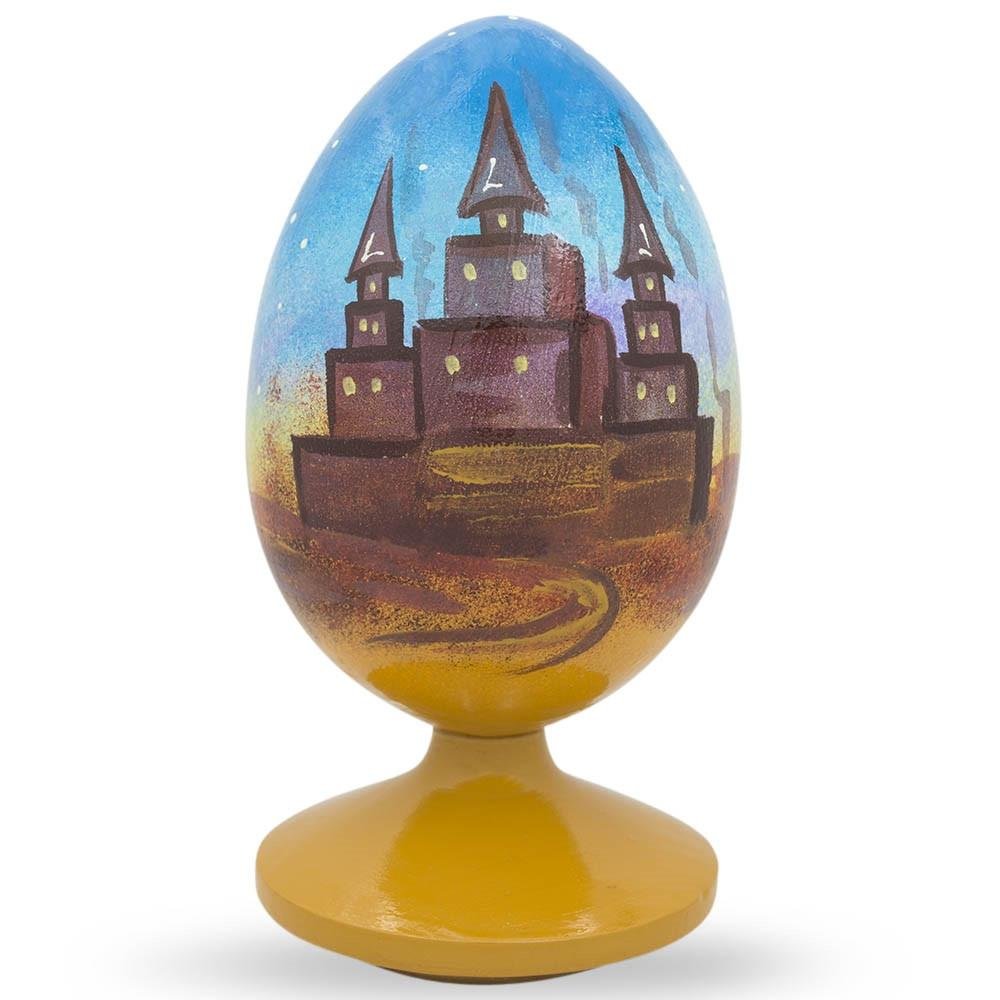 BestPysanky Nativity Scene with Angel - Hand-Painted Wooden Egg Figurine 4.75 Inches - Perfect Christmas Decoration, Gift & Home Décor