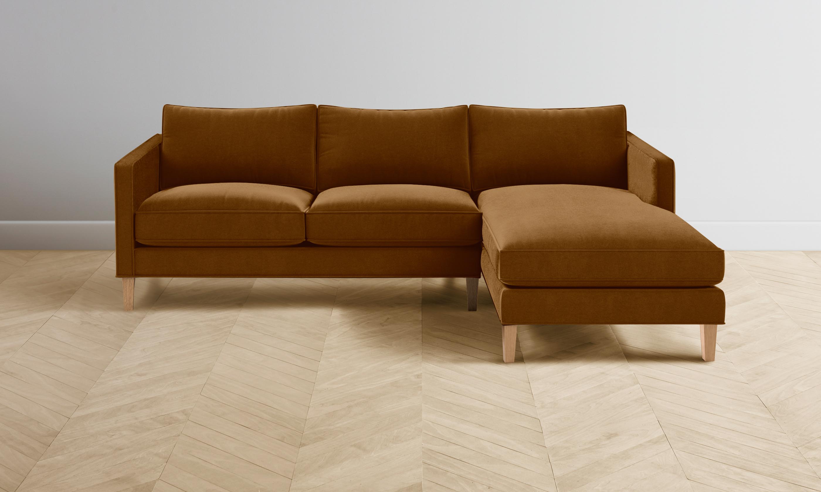 Premium Crosby Sectional Sofa - Luxurious Mohair Upholstery in Warm Brown Sugar | Perfect for Living Rooms, Lounges & Cozy Home Decor