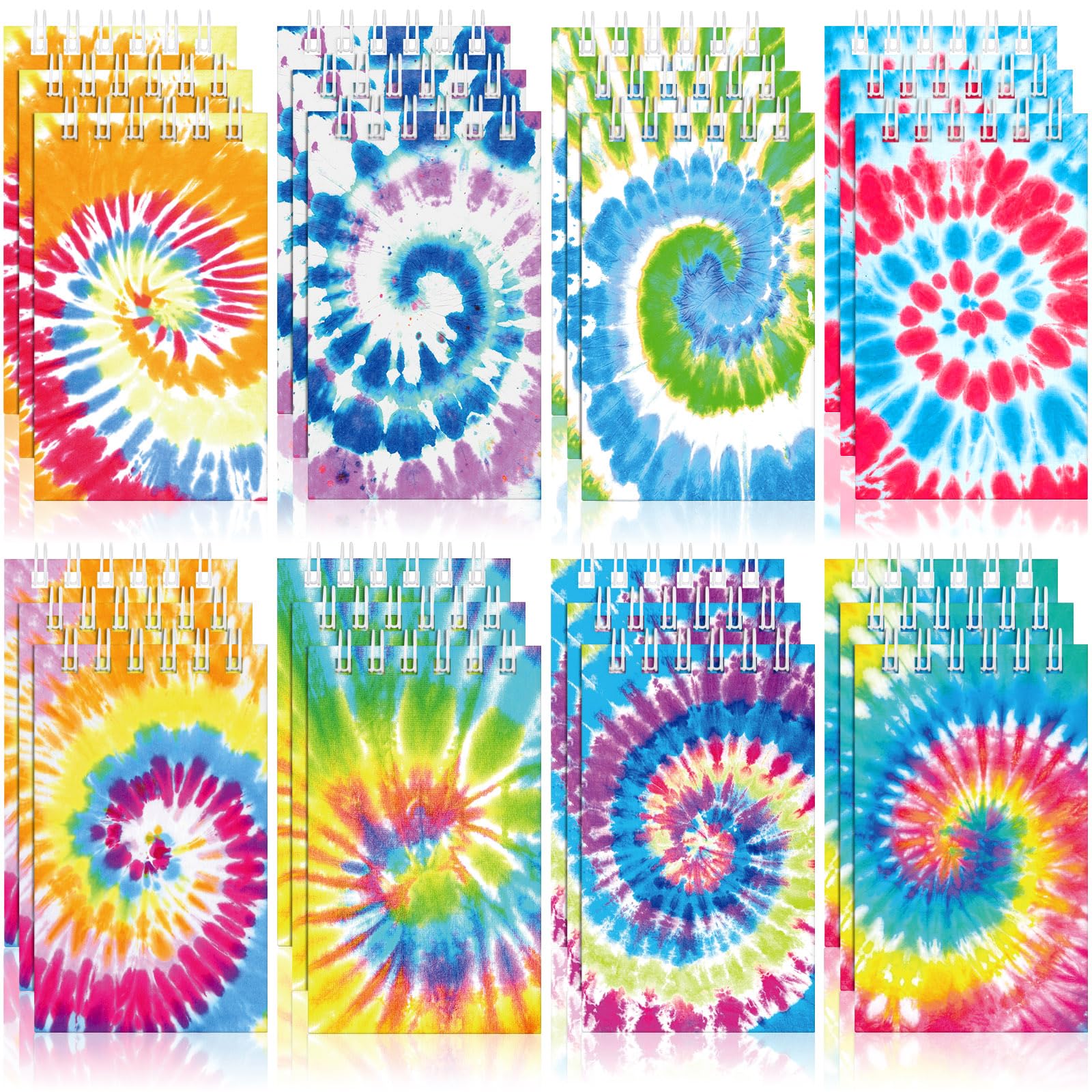 24-Pack Mini Tie-Dye Spiral Notebooks | Pastel Colored Pocket Notepads for Kids, Teachers & Classroom Supplies | Perfect for Birthday Party Favors, Goodie Bag Fillers & School Activities | Bulk Party Supplies for Students, Arts & Crafts Projects