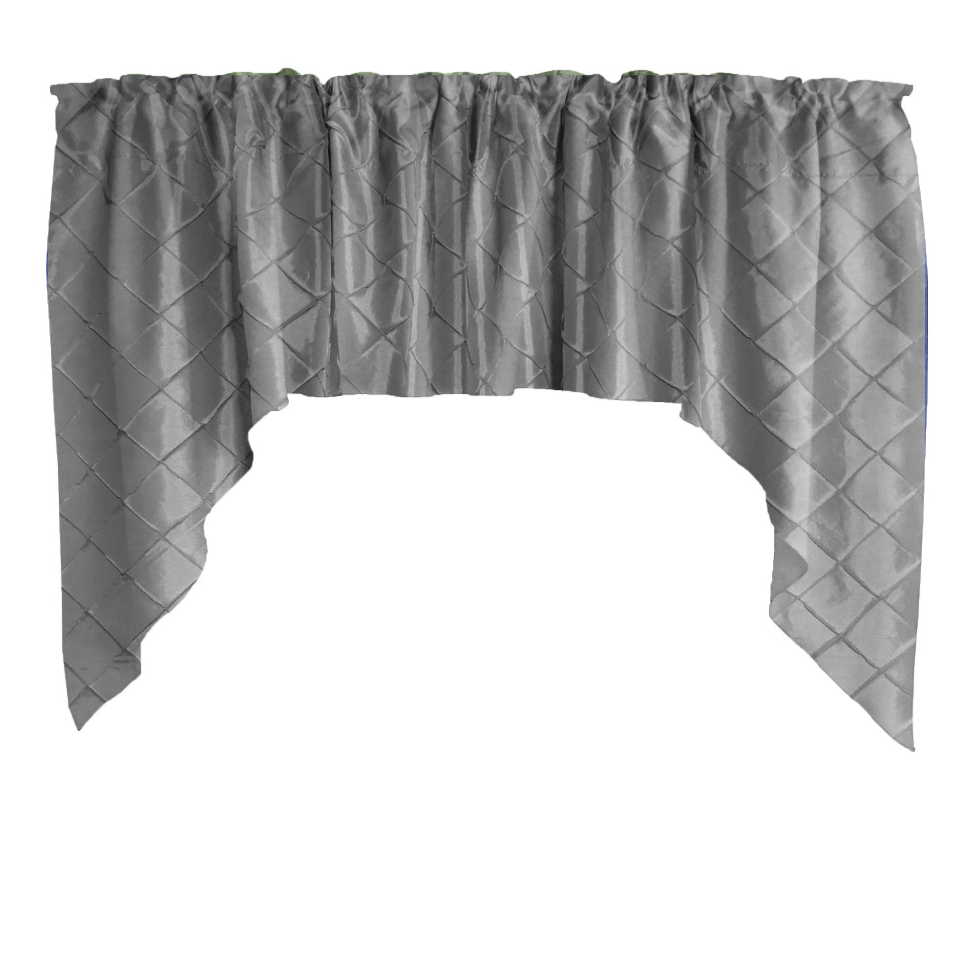 Elegant Pintuck Taffeta Swag Window Valance Curtain - Silver Home Decor for Bedroom, Nursery & Kitchen | Perfect for Adding Style to Windows & Enhancing Room Aesthetics
