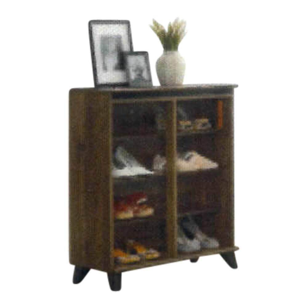 Melpen 2 Door Shoe Cabinet - Space Saving Storage Organizer for Entryway, Closet & Mudroom - Wooden Shoe Rack for Men & Women (White)