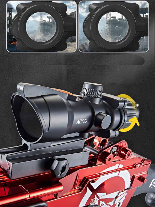 LH SAW M249 Electric Darts Blaster Toy Gun - Red (US Stock) | Outdoor Play, Nerf Battle, Team Competition, Birthday Gift for Kids & Teens