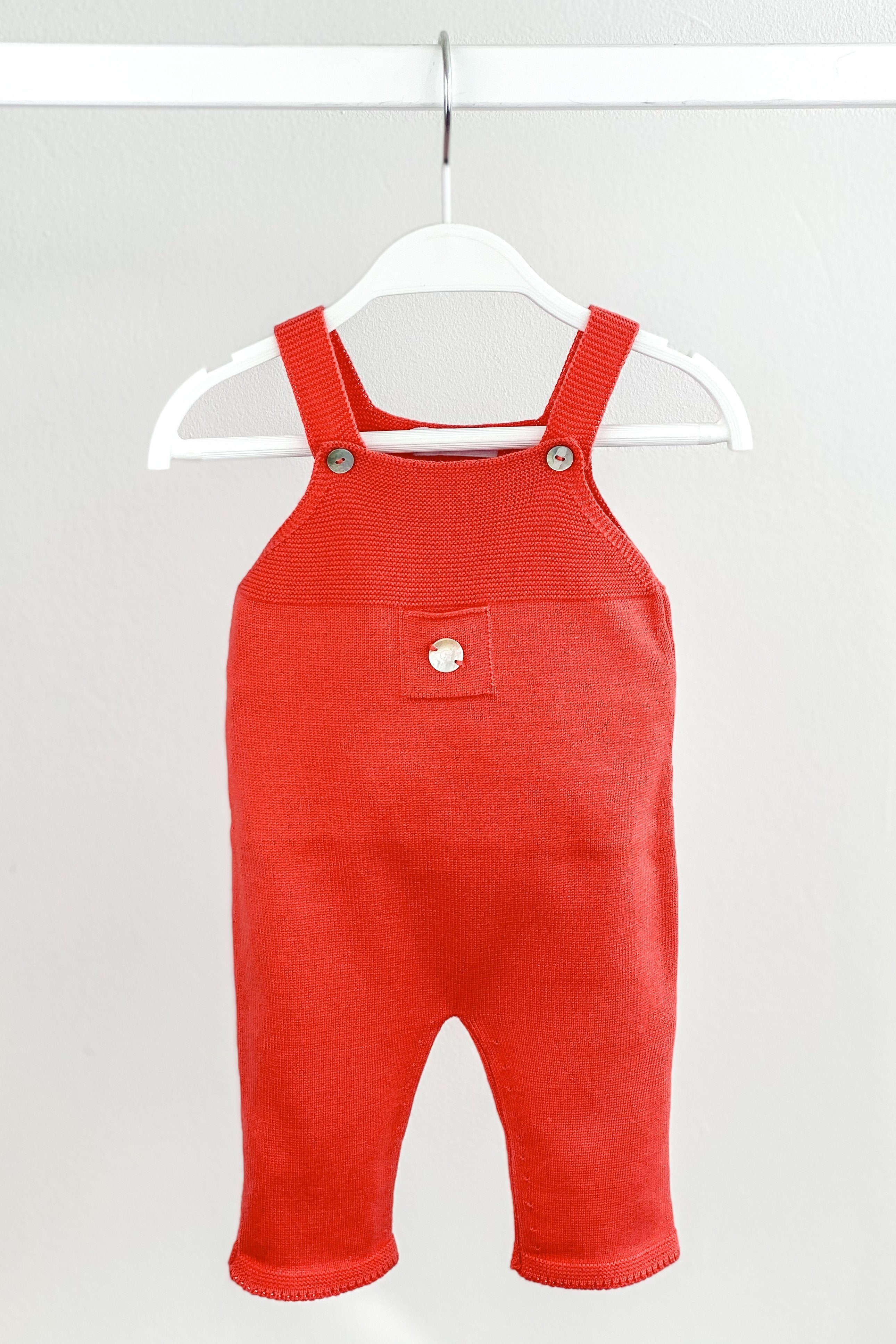 Classic Knitted Dungarees for Women - Candy Apple Red, Comfortable Stretch Jumpsuit, Vintage Style Overalls for Casual Wear, Fall Fashion Outfits, Perfect for Coffee Dates and Weekend Outings