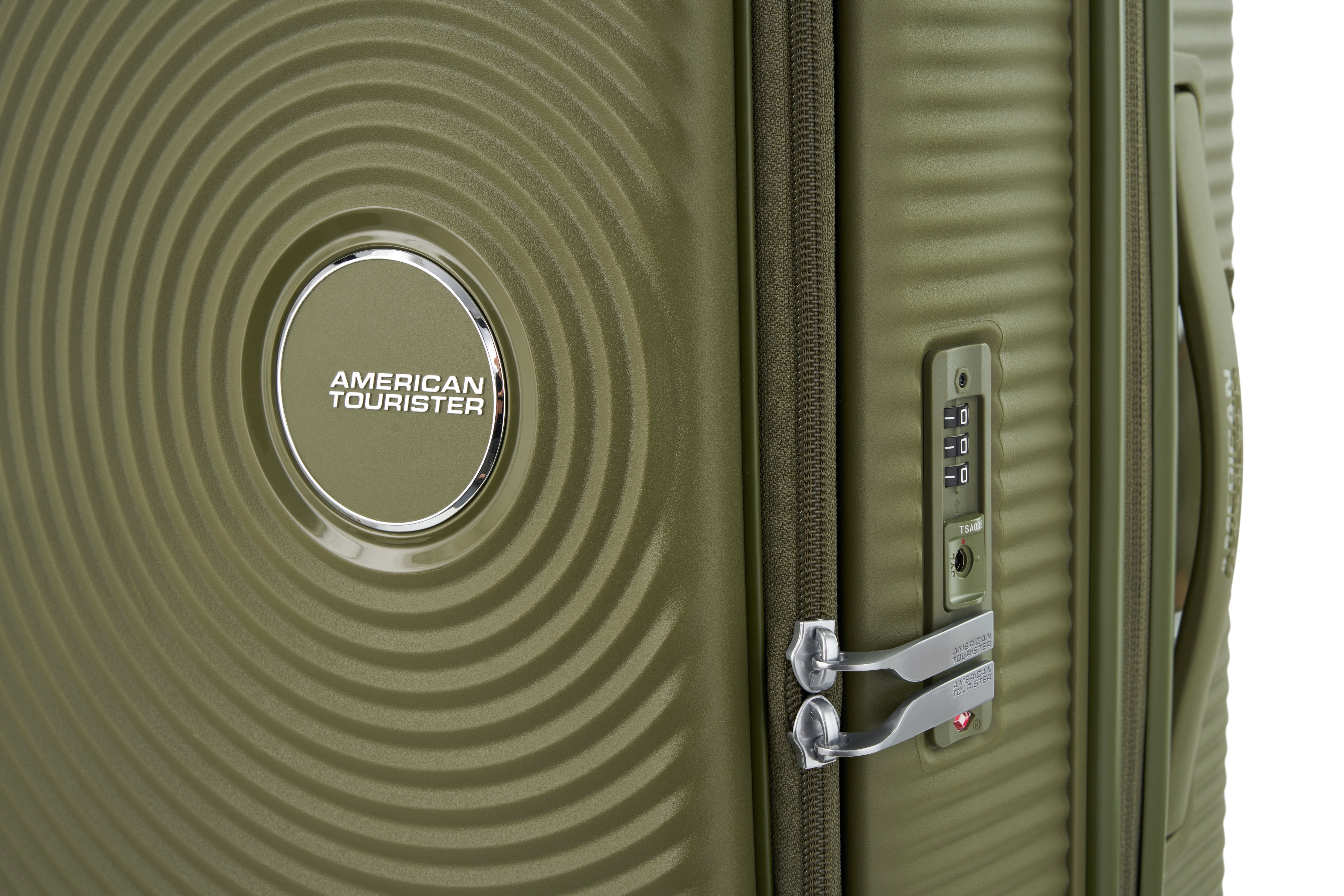 American Tourister 75cm Curio Book Opening Suitcase - Lightweight Spinner Luggage with 360° Wheels, Perfect for Business Travel & Weekend Getaways (Khaki)