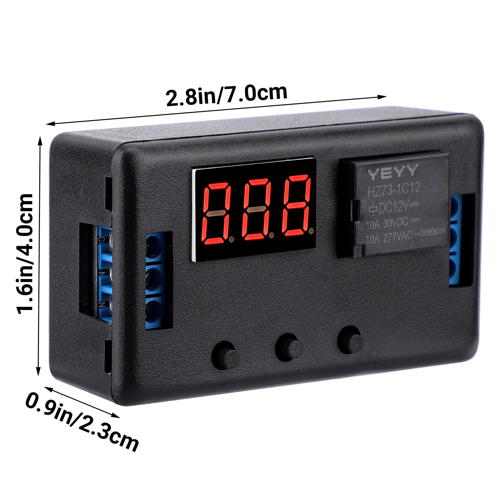 DROK 12V Digital Timer Relay 2 Pack - 0.1s to 999min Adjustable Delay, 50mA 4-Mode On/Off Automotive Relay Switch with LED Display - Perfect for Car Electronics, Home Automation & DIY Projects