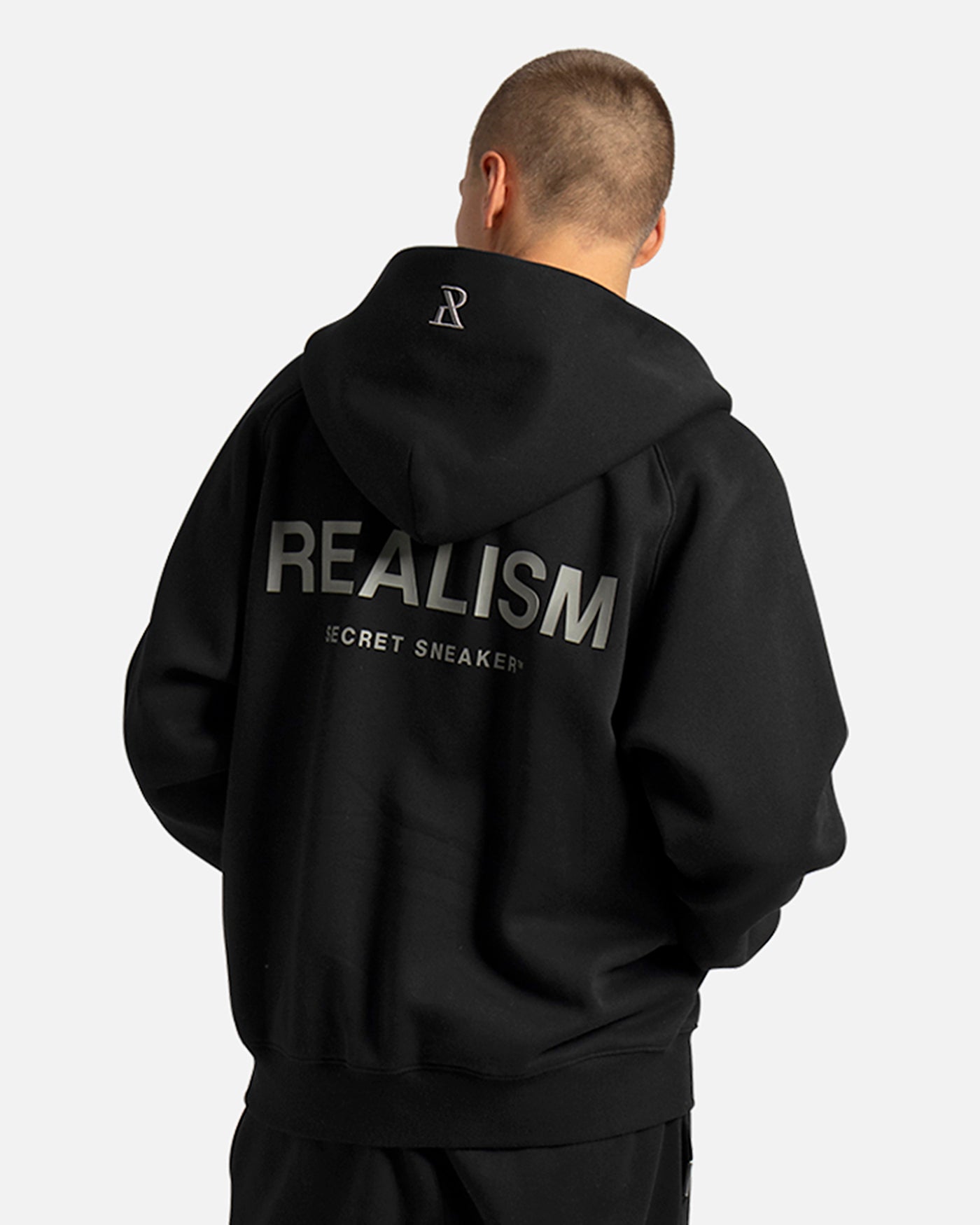 SSS Realism Radiant Zip Hoodie for Men & Women - Black Pullover Jacket for Casual Wear, Gym & Outdoor Activities
