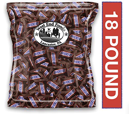 SNICKERS Minis Size Chocolate Candy Bars - 18 Pound Bulk Bag - Perfect for Halloween, Parties, and Office Snacks