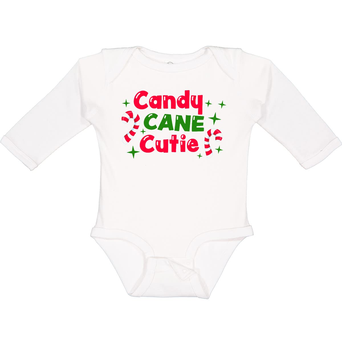 Inktastic Christmas Candy Cane Cutie Baby Bodysuit - Festive Long Sleeve Creeper for Holiday Photos & Family Gatherings