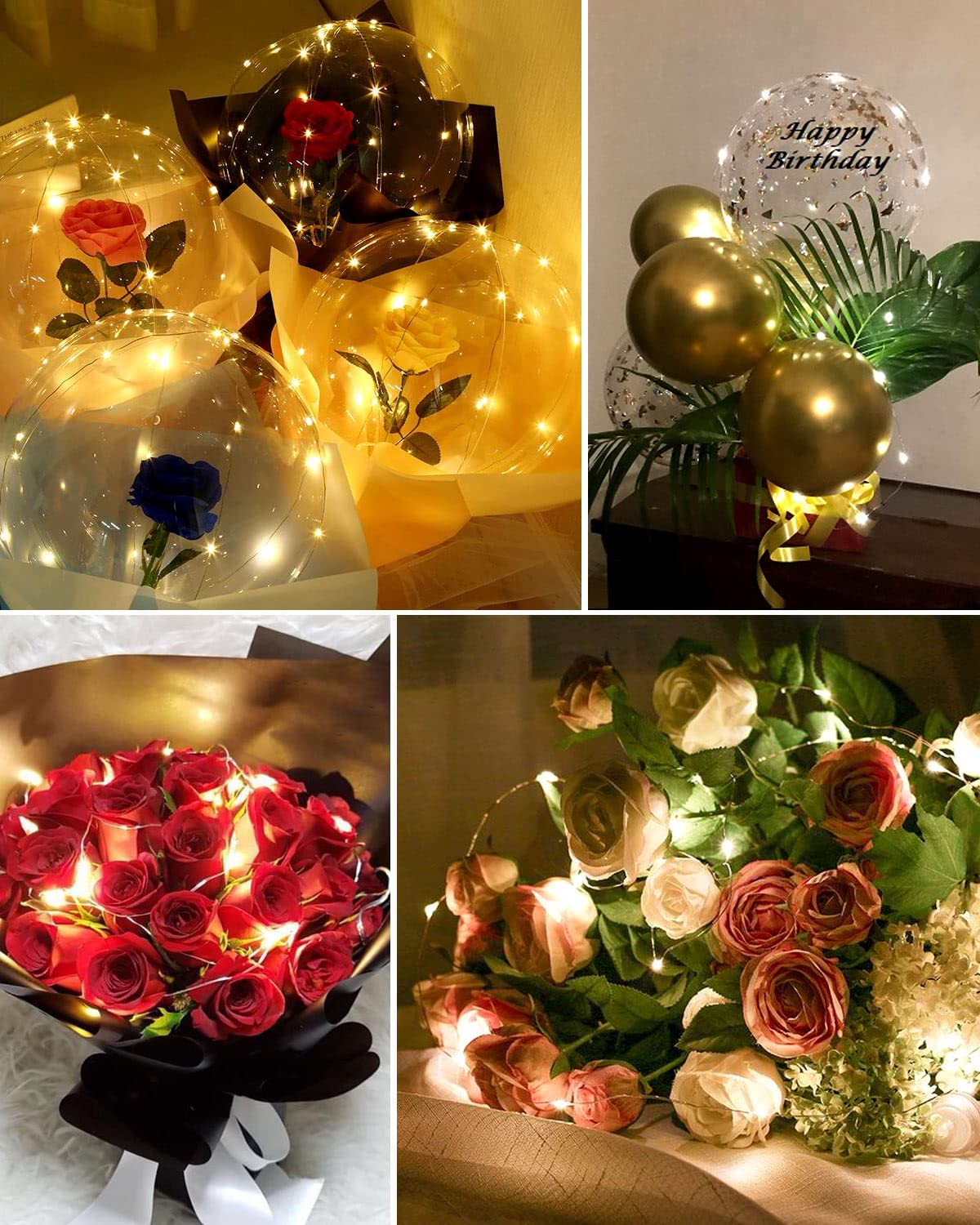 10 Pack Battery Fairy Lights 2.4M 24 LED Warm White String Lights - Waterproof Copper Wire LED Lights for Wedding, Party, Home Decor | Indoor & Outdoor Use - Perfect for Christmas, Valentine's Day & Garden Lighting