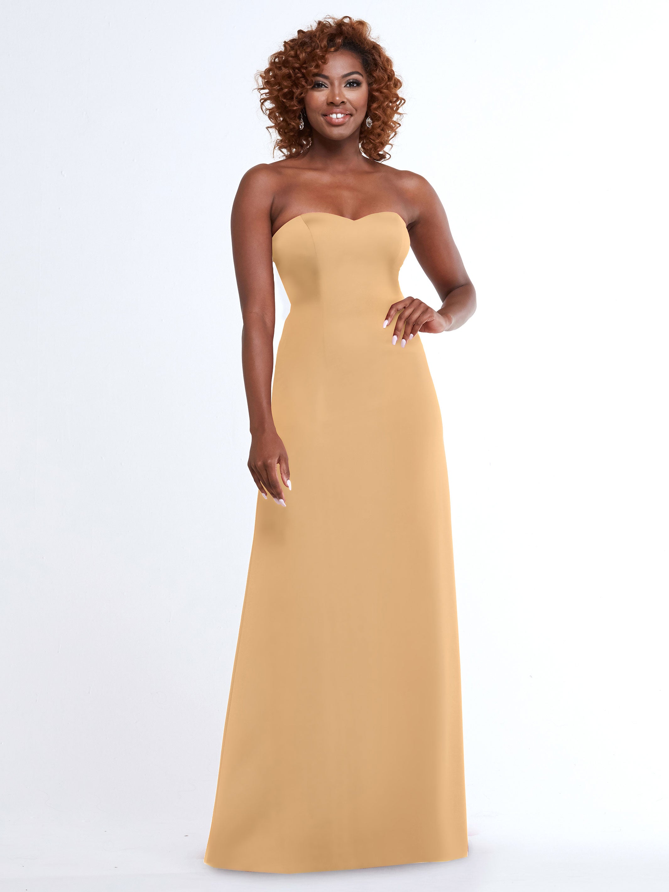 Elegant 83044 A-Line Double Knit Strapless Sweetheart Neckline Bridesmaid Dress - Perfect for Weddings, Formal Events & Special Occasions