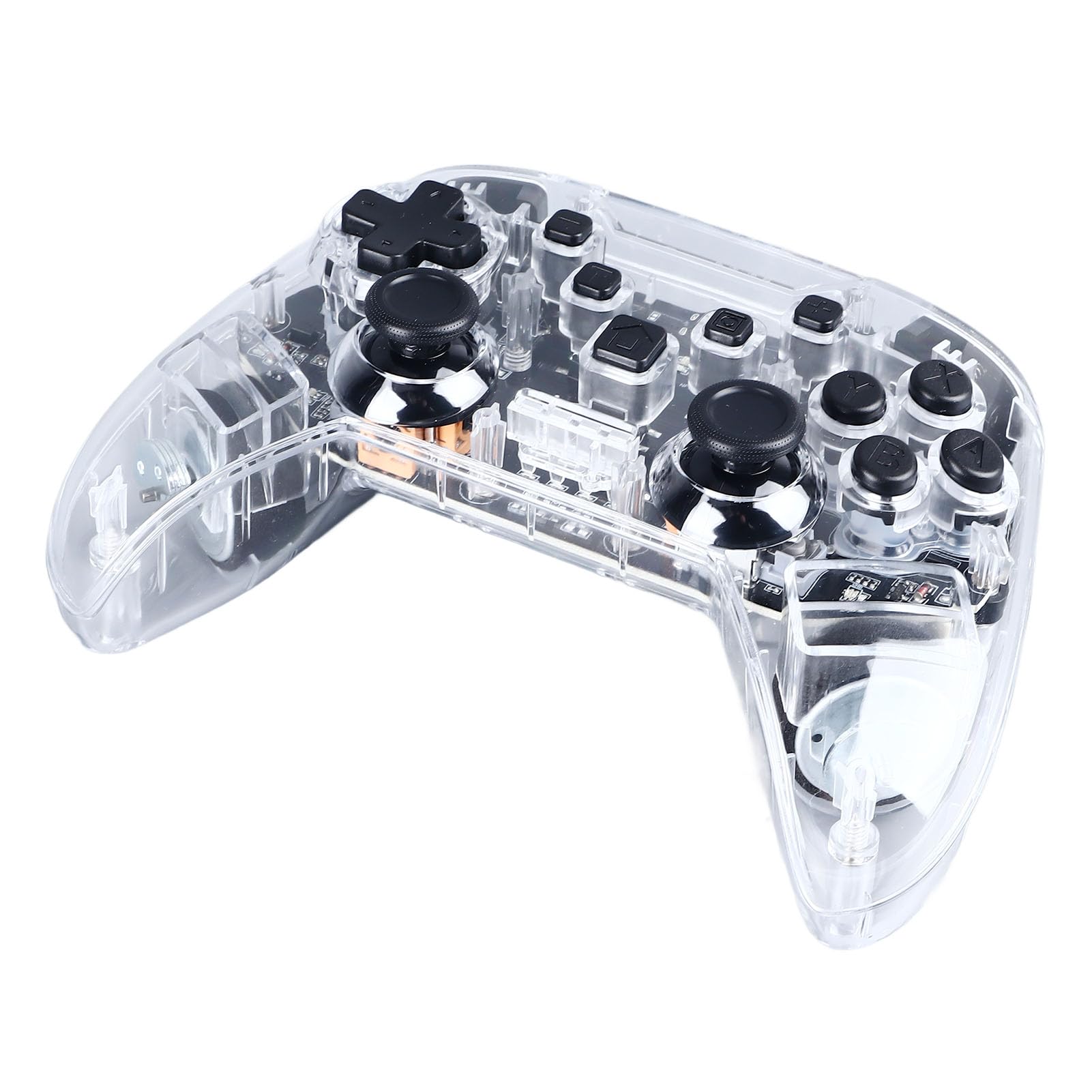 Gugxiom Wireless Gaming Controller with Vibration & RGB Lighting - Compatible with PC & Mobile Phones (Transparent Black) - Perfect for PC Gaming, Mobile Gaming & Streaming