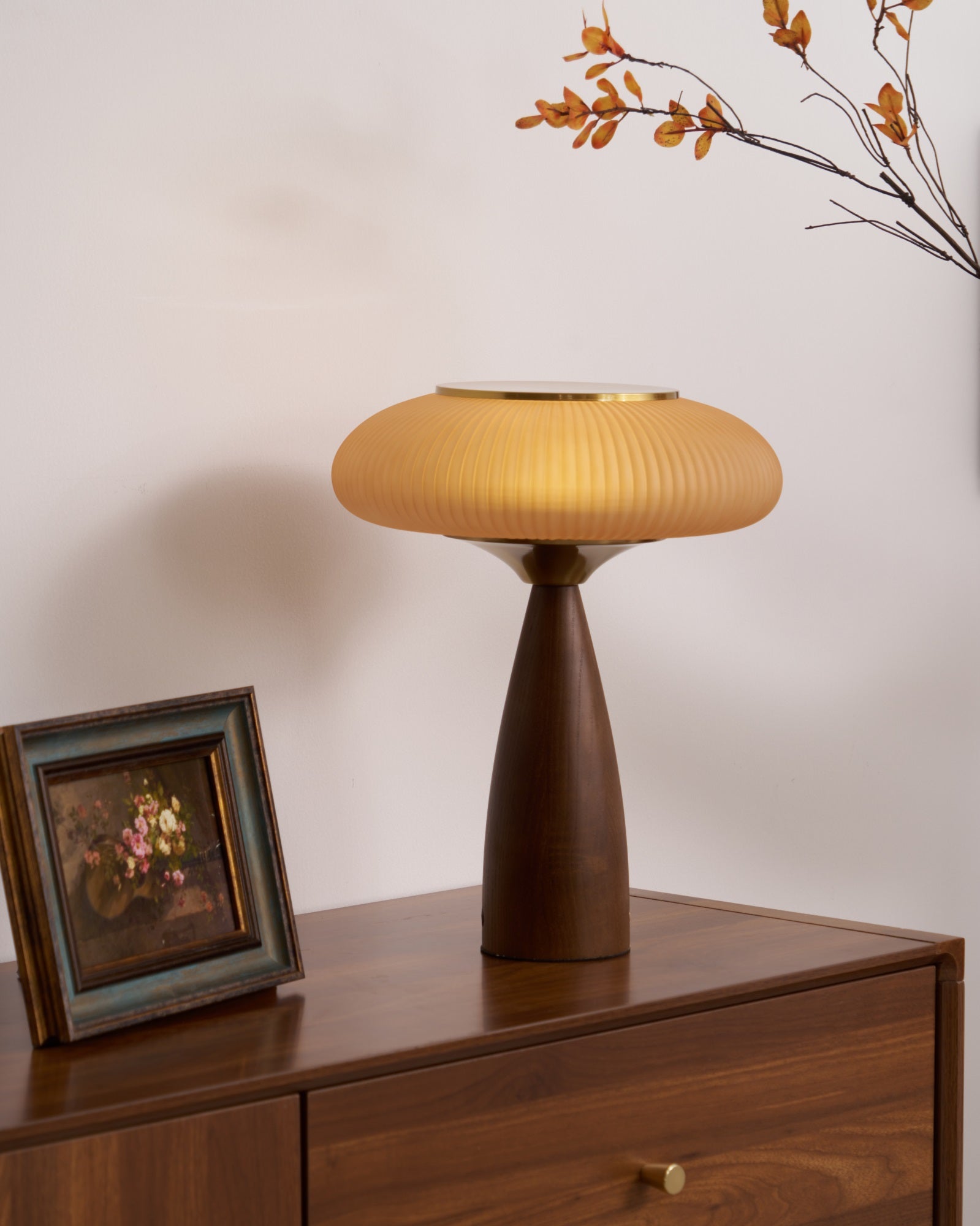 Cielo Wooden Rechargeable Table Lamp - Modern Nightstand Light with USB Charging for Bedroom, Living Room & Office Decor