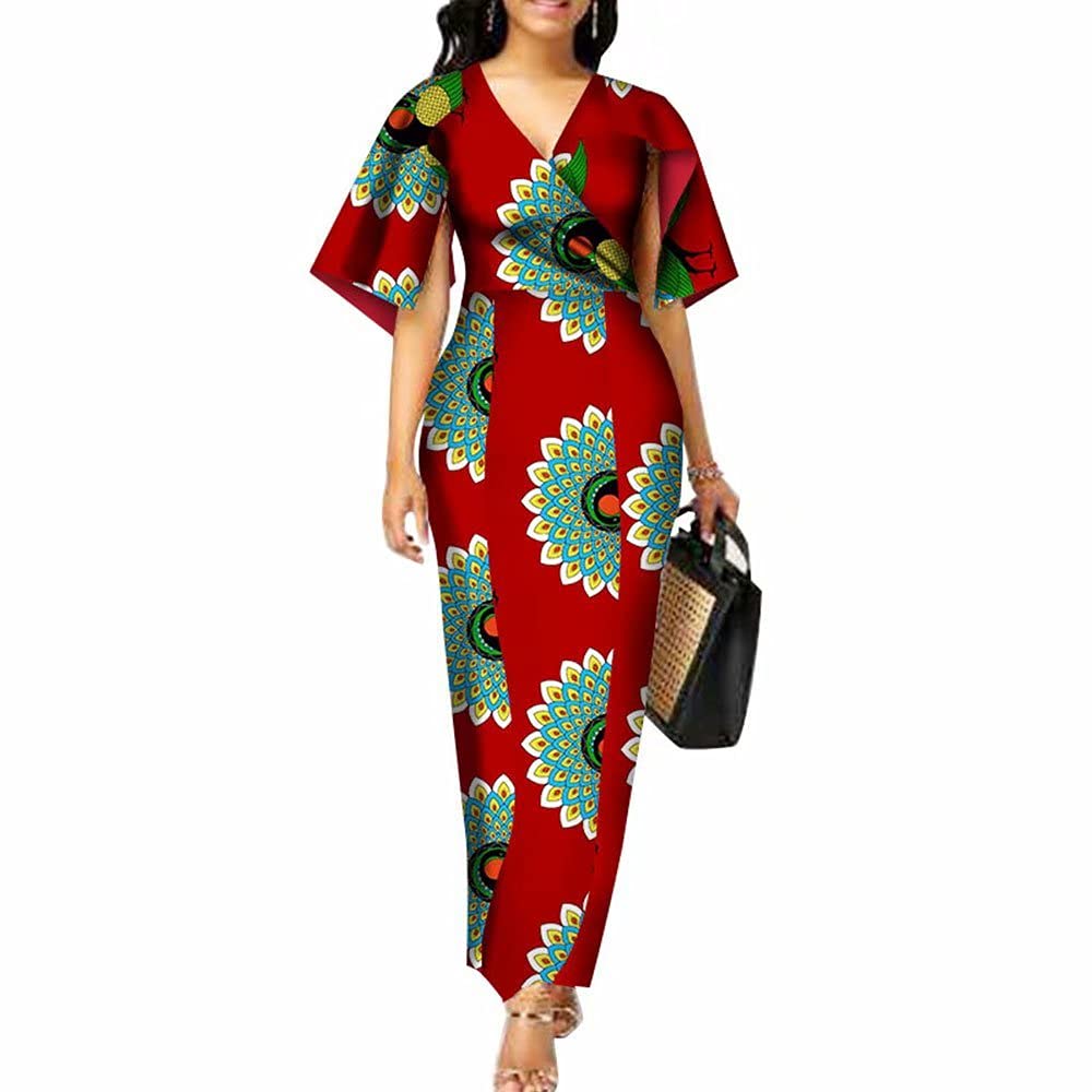 Stylish African Dashiki Dresses for Women - Summer Fashion Plus Size V-Neck Party Outfit | Perfect for Cultural Events, Weddings & Vacation Wear