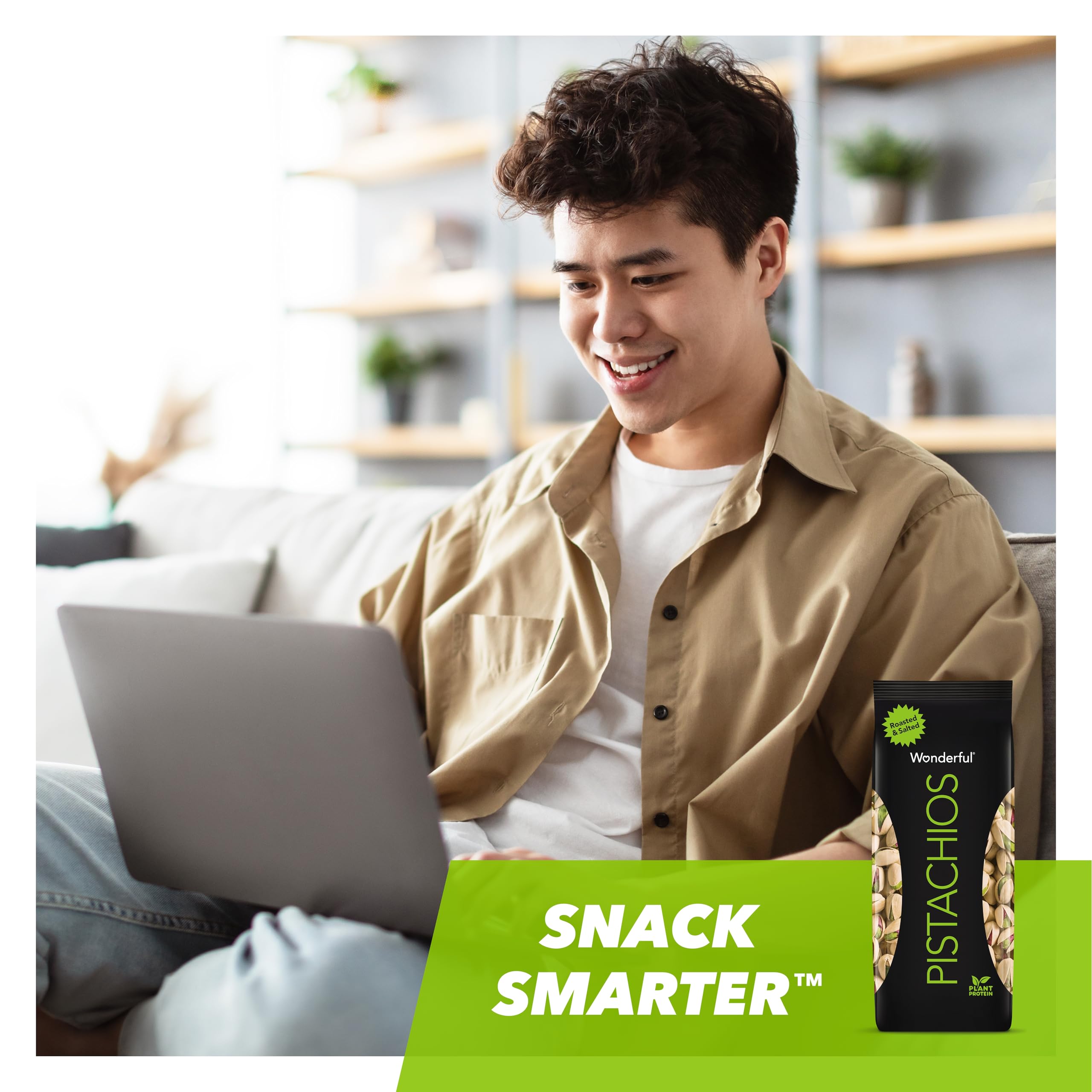 Wonderful Pistachios In Shell - Roasted & Salted Nuts, 16oz Bag | High Protein Snack, Gluten Free, Healthy Snacks for Work & School | Perfect for Lunchboxes, Office Snacking & Road Trips