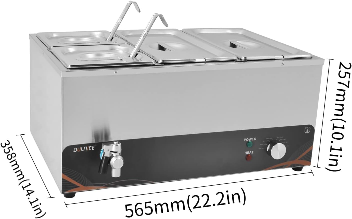 1500W Electric Food Warmer Set - 1/3GN & 1/6GN Bain Marie with Temperature Control | Commercial Buffet Warmer for Soup, Stew & Catering | Perfect for Restaurants, Parties & Events