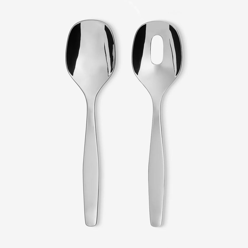 Alessi Itsumo Salad Set - 3-Piece Stainless Steel Salad Serving Set for Kitchen & Dining | Perfect for Tossing, Serving & Entertaining