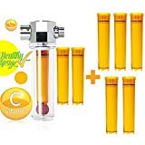 UBS VFS-f+vcf-05 Luxury Vitamin C Shower Filter with 7 Replaceable Cartridges - Softens Water & Nourishes Skin for Healthier Hair & Skin Care