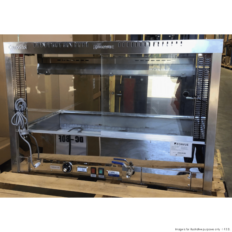 Premium Bonvue BM11SC QLD280 Square Countertop Bain Marie for Wet & Dry Food - Ideal for Restaurants, Catering & Buffets