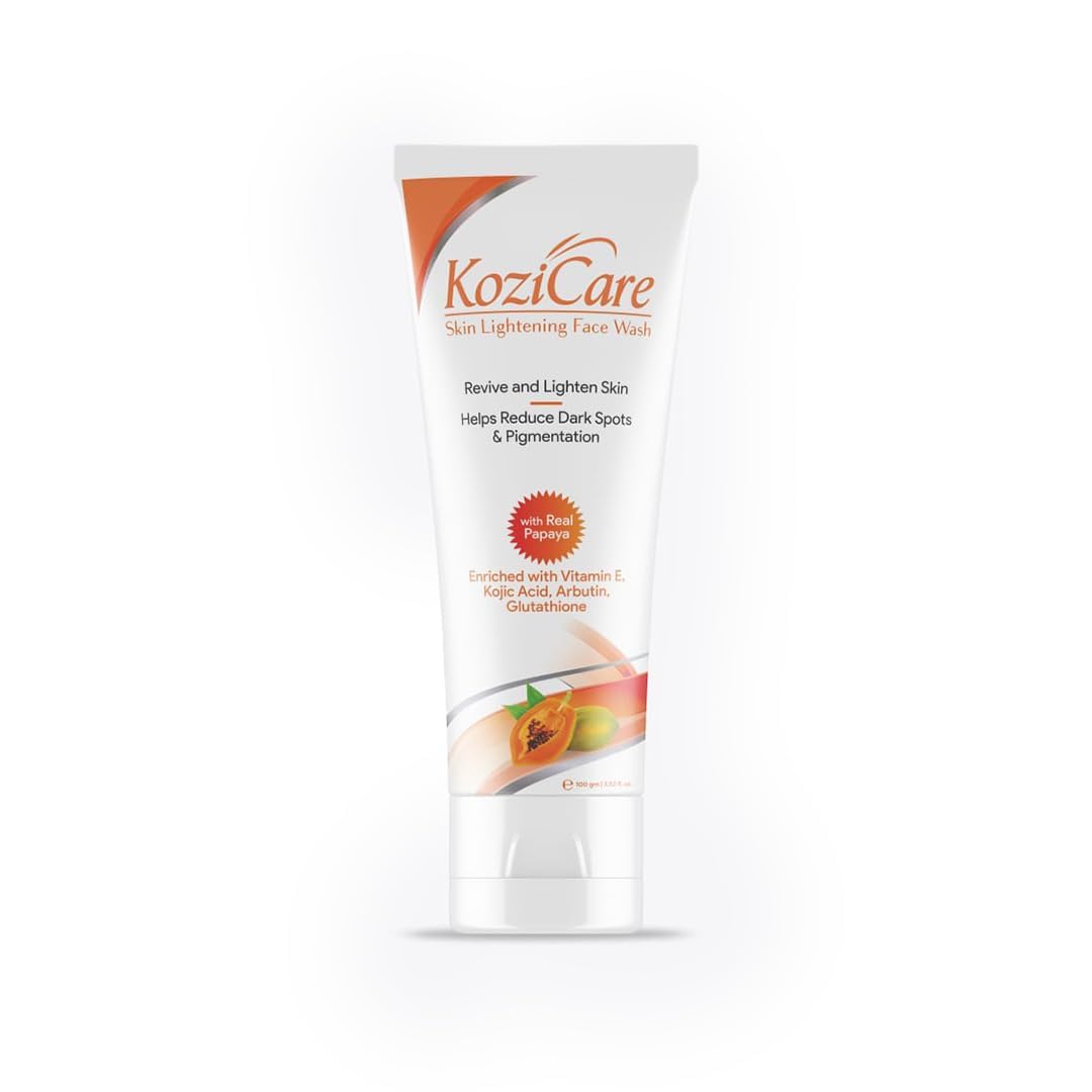 Ko.zi Care Kojic Acid & Glutathione Face Wash with Papaya Extract - Brightening Acne Treatment for Clear, Glowing Skin (100ml) | Gentle Daily Cleanser for Oily, Combination & Sensitive Skin Types