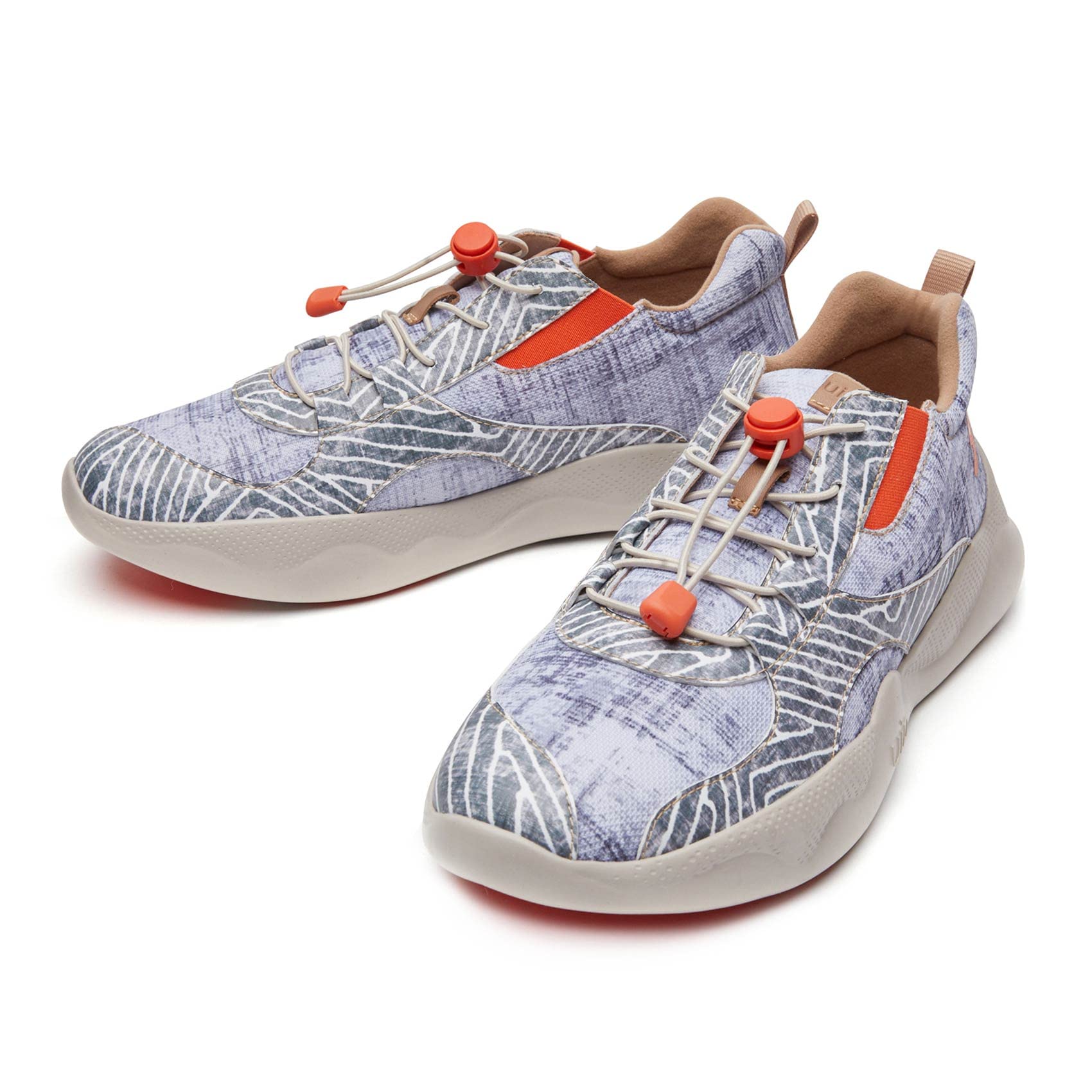 UIN Men's Fashion Sneakers - Lightweight Slip-On Walking Shoes with Artistic Paint Design | Breathable Microfiber for All-Day Comfort | Perfect for Travel, Casual Wear & Athletic Activities