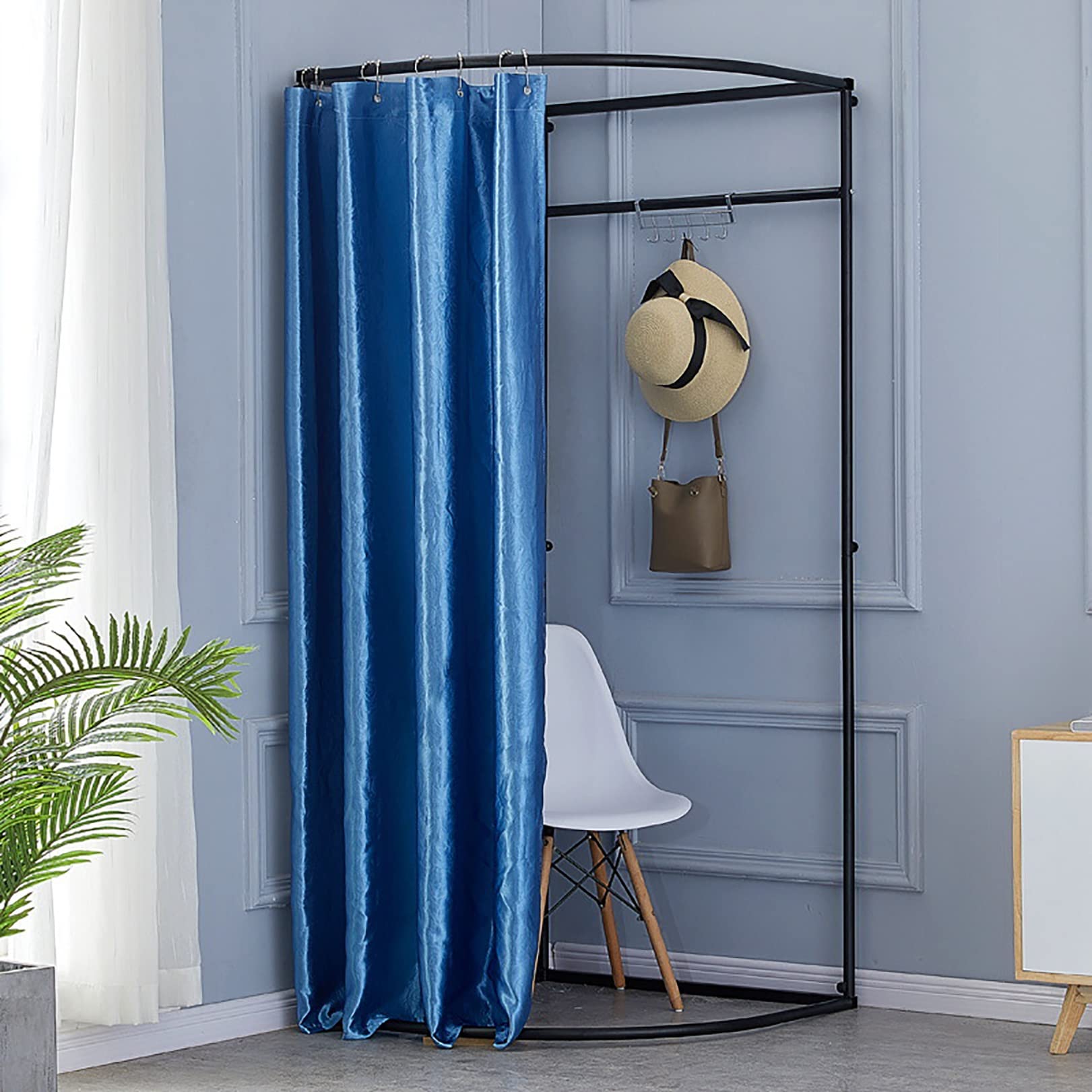 Portable Changing Room with Metal Frame - Privacy Dressing Room for Mall & Office Use, Includes Shading Curtain, Hanging Rod & Hook | Perfect for Retail Stores, Events, and Home Try-Ons