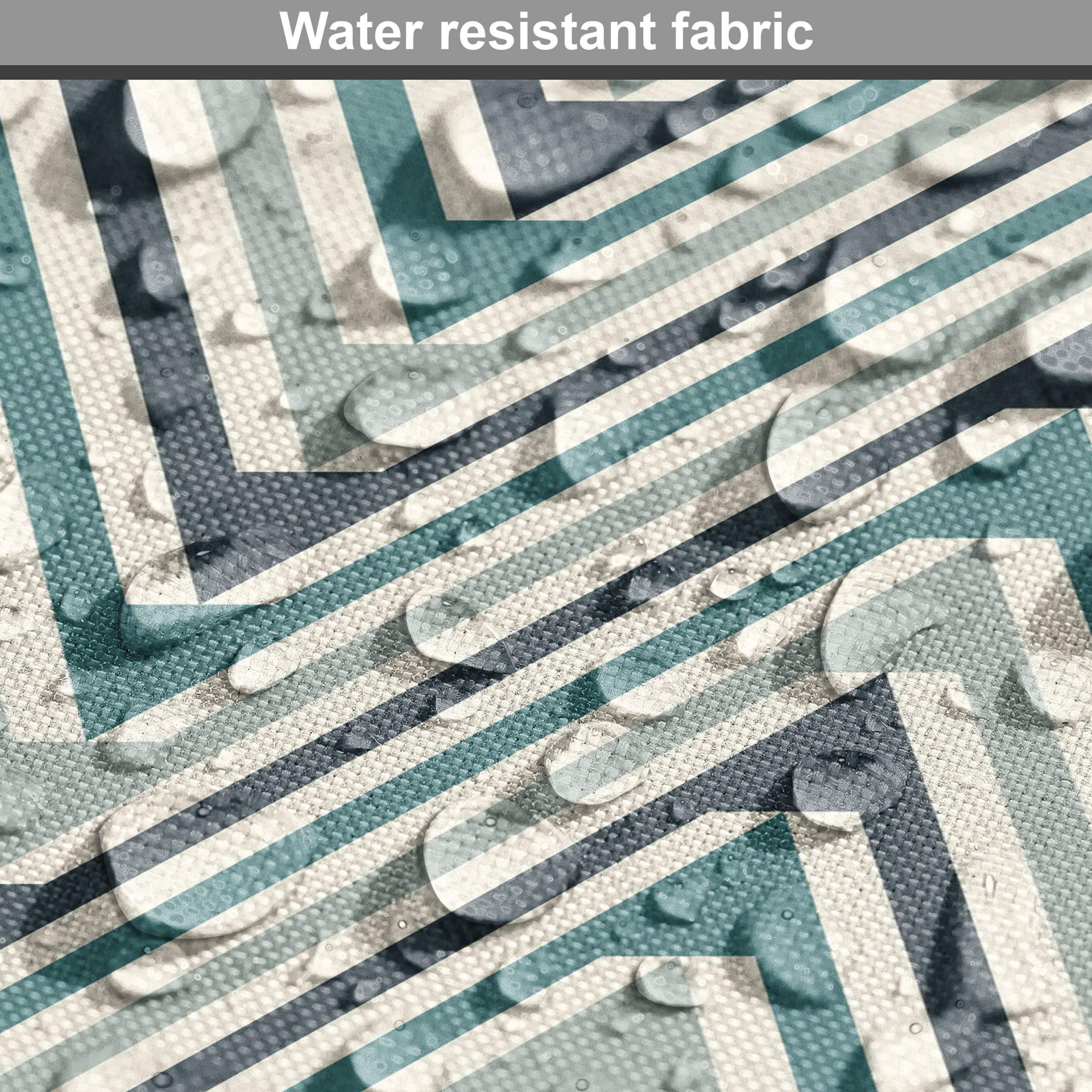 Ambesonne Abstract Fabric by The Yard - Geometric Zigzag Pattern Upholstery Material for Sofa, Curtains & Home Decor (10 Yards, Sage Green & Cadet Blue) - Perfect for DIY Projects, Furniture Makeovers & Wall Hangings