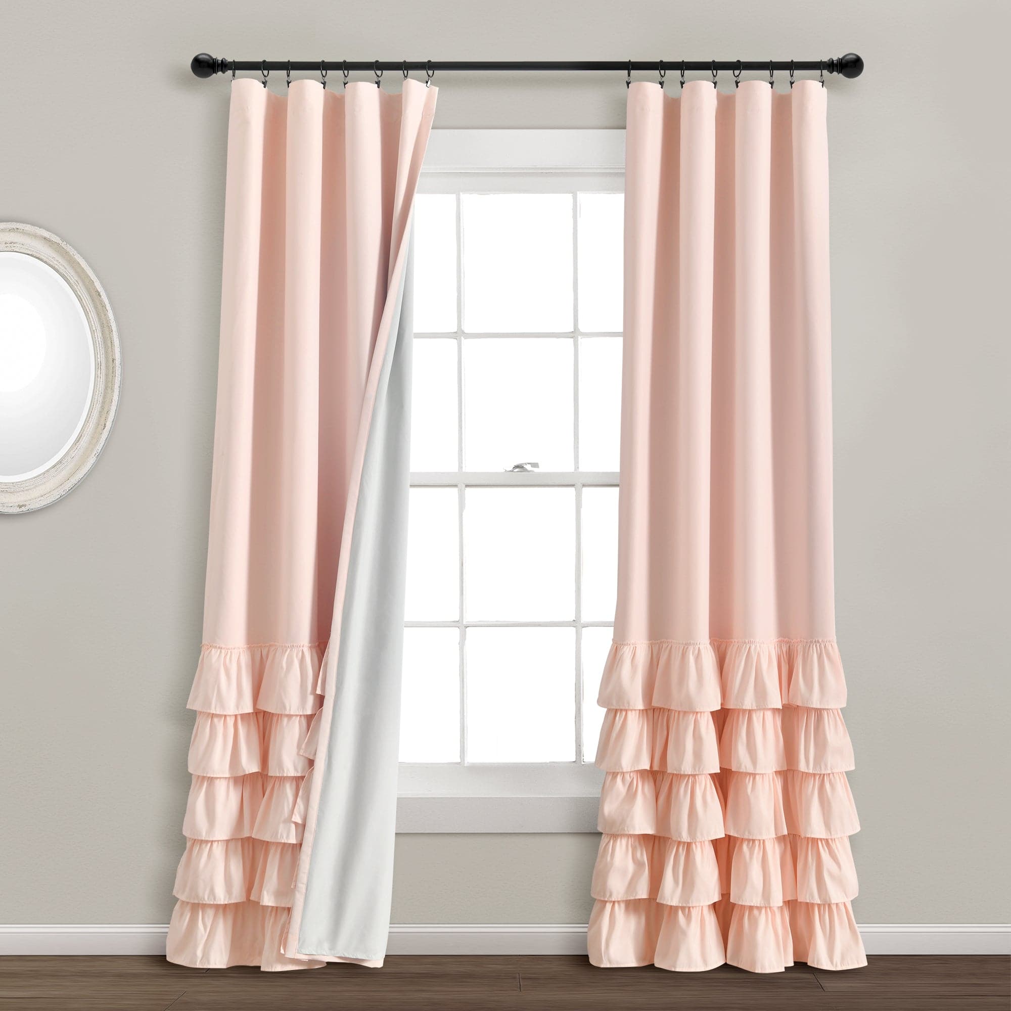 Allison Ruffle 100% Blackout Window Curtain Panel - Thermal Insulated Room Darkening Drapes for Bedroom, Living Room & Nursery - Noise Reducing & Energy Efficient Home Decor