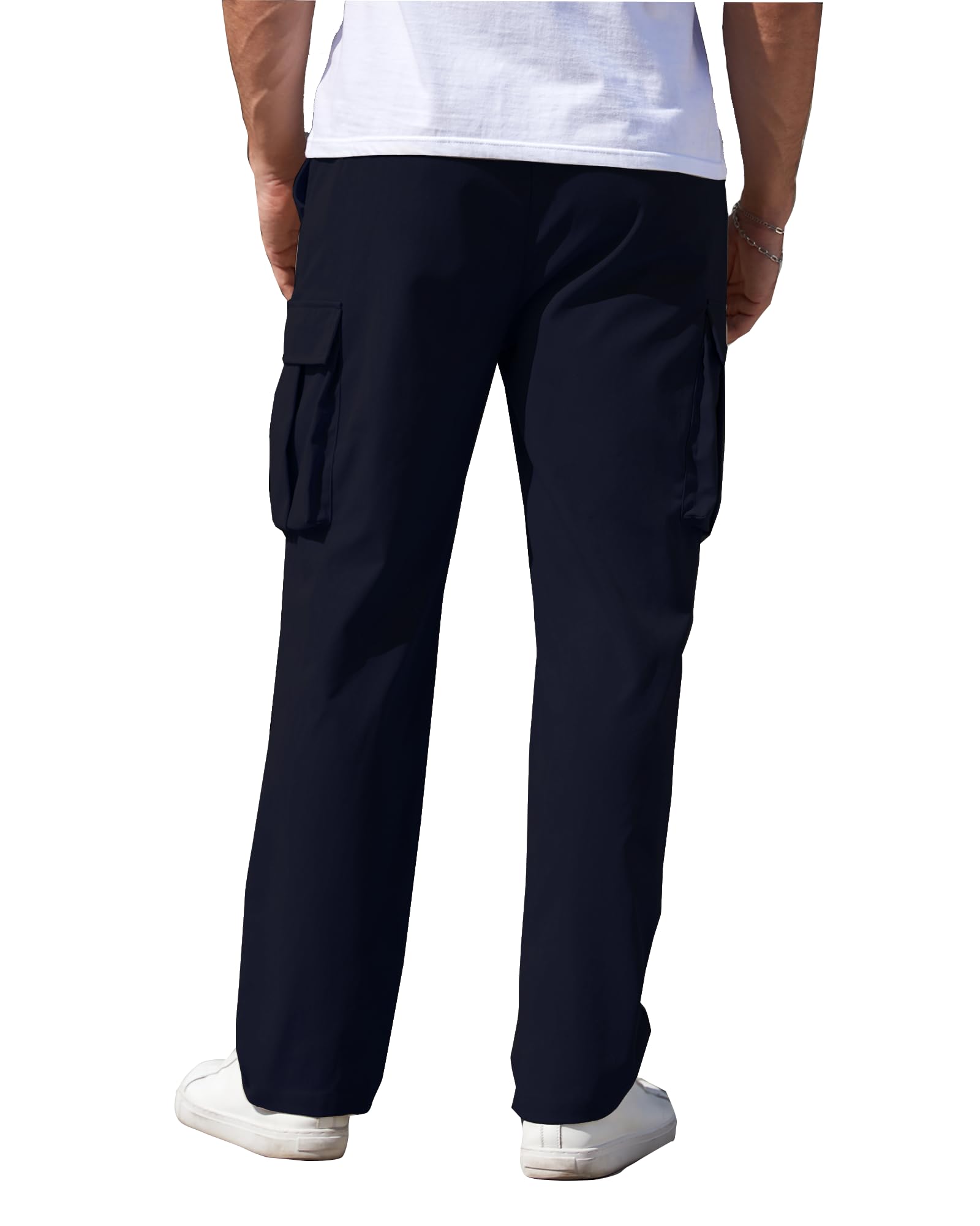 Men's Cargo Jogger Pants - Stretch Relaxed Fit Drawstring Sweatpants with Pockets | Outdoor Work, Hiking & Casual Wear