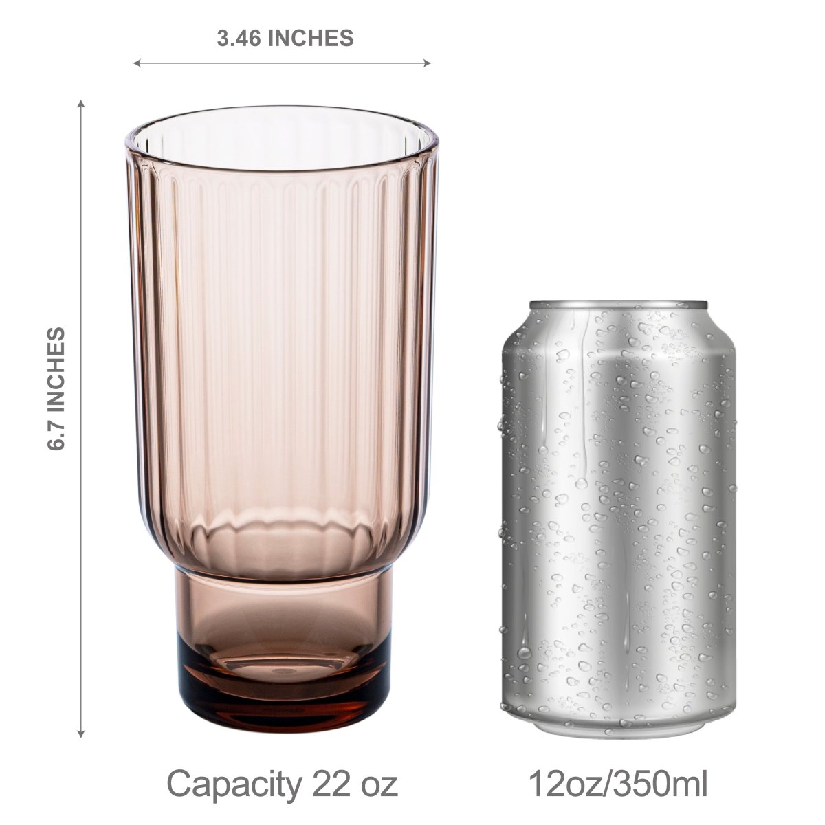 22oz Serenity Highball Tumbler Set of 4 - Insulated Stainless Steel Cups with Lid & Straw - Perfect for Iced Coffee, Smoothies, and Cold Drinks at Home, Office or Outdoor Activities