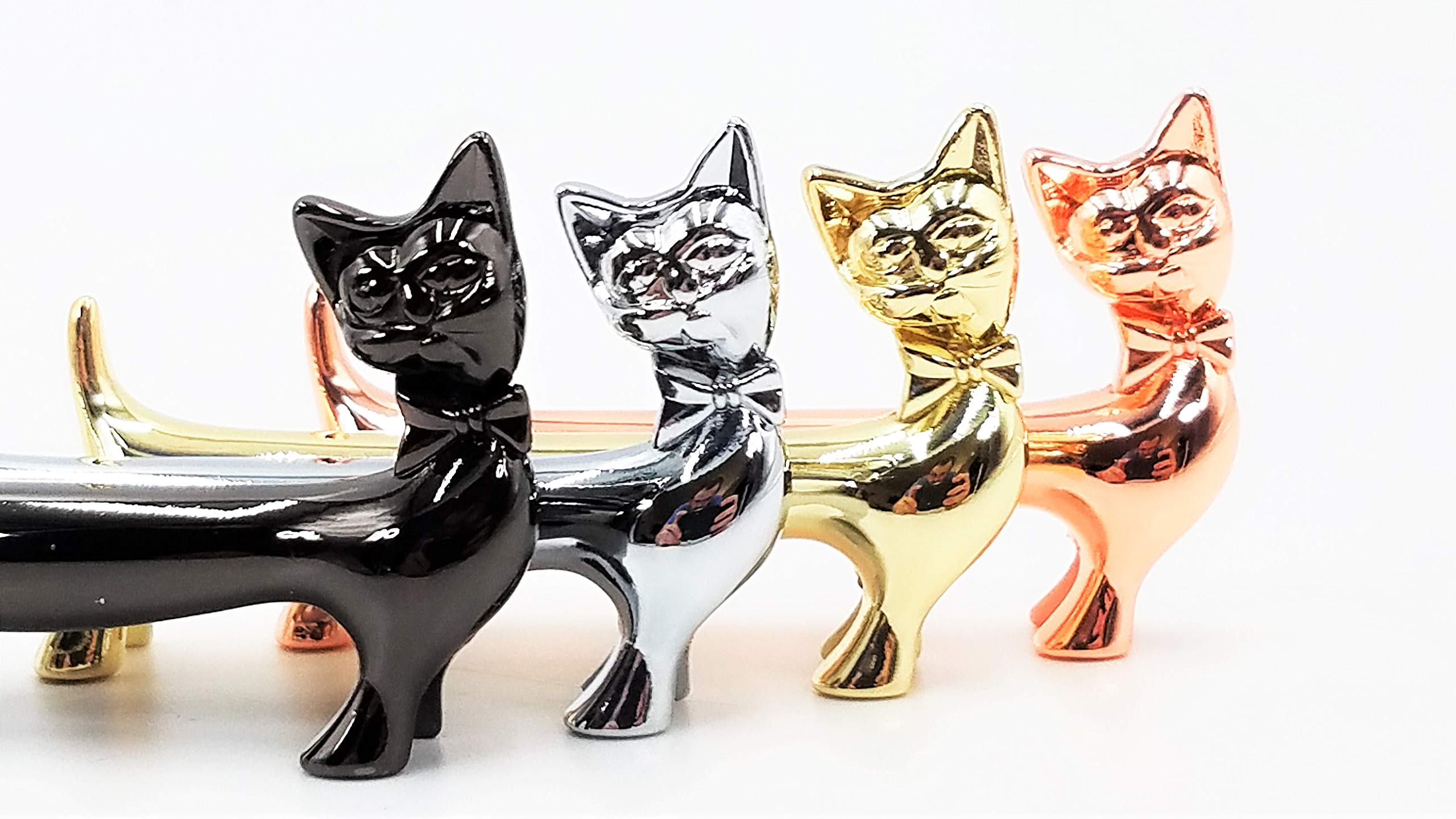 Premium Stainless Steel Cat-Shaped Chopstick & Utensil Rests (Silver) - Elegant Tableware for Asian Dining, Sushi Nights & Home Decor