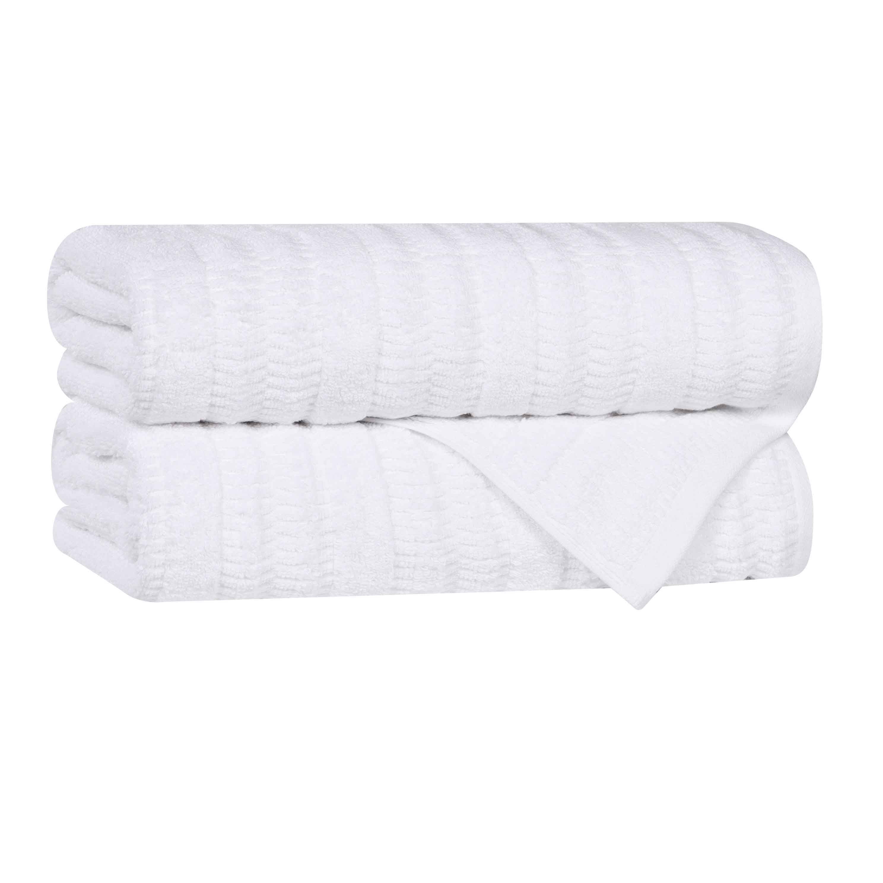 Premium Mika Smart Twist Cotton Bath Towels Set of 2 - Ultra Soft Vertical Ribbed Design for Spa, Gym & Luxury Bathroom Use