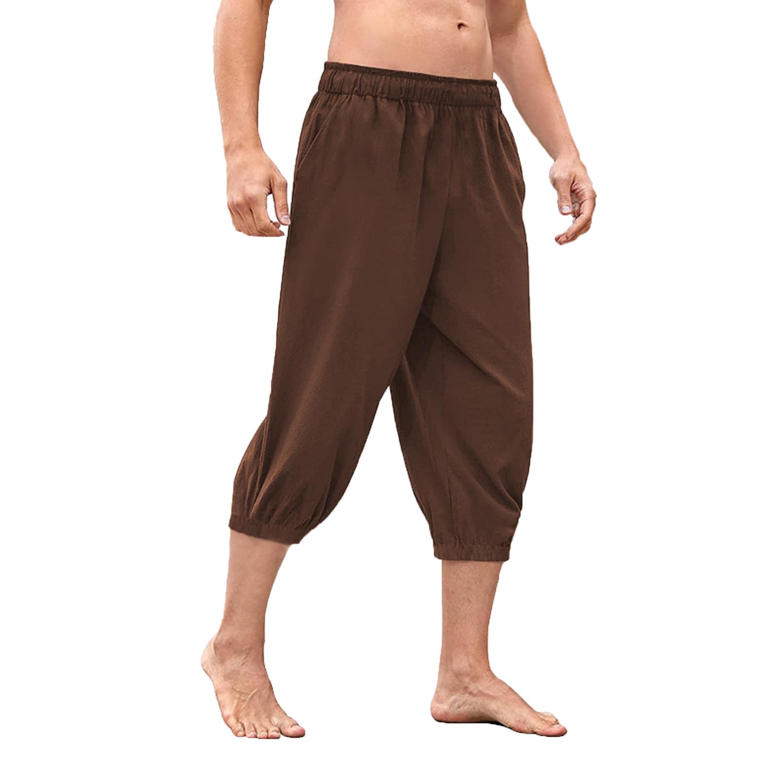 Medieval Pirate Shorts for Men - Cotton Linen Harem Pants for Beach & Summer